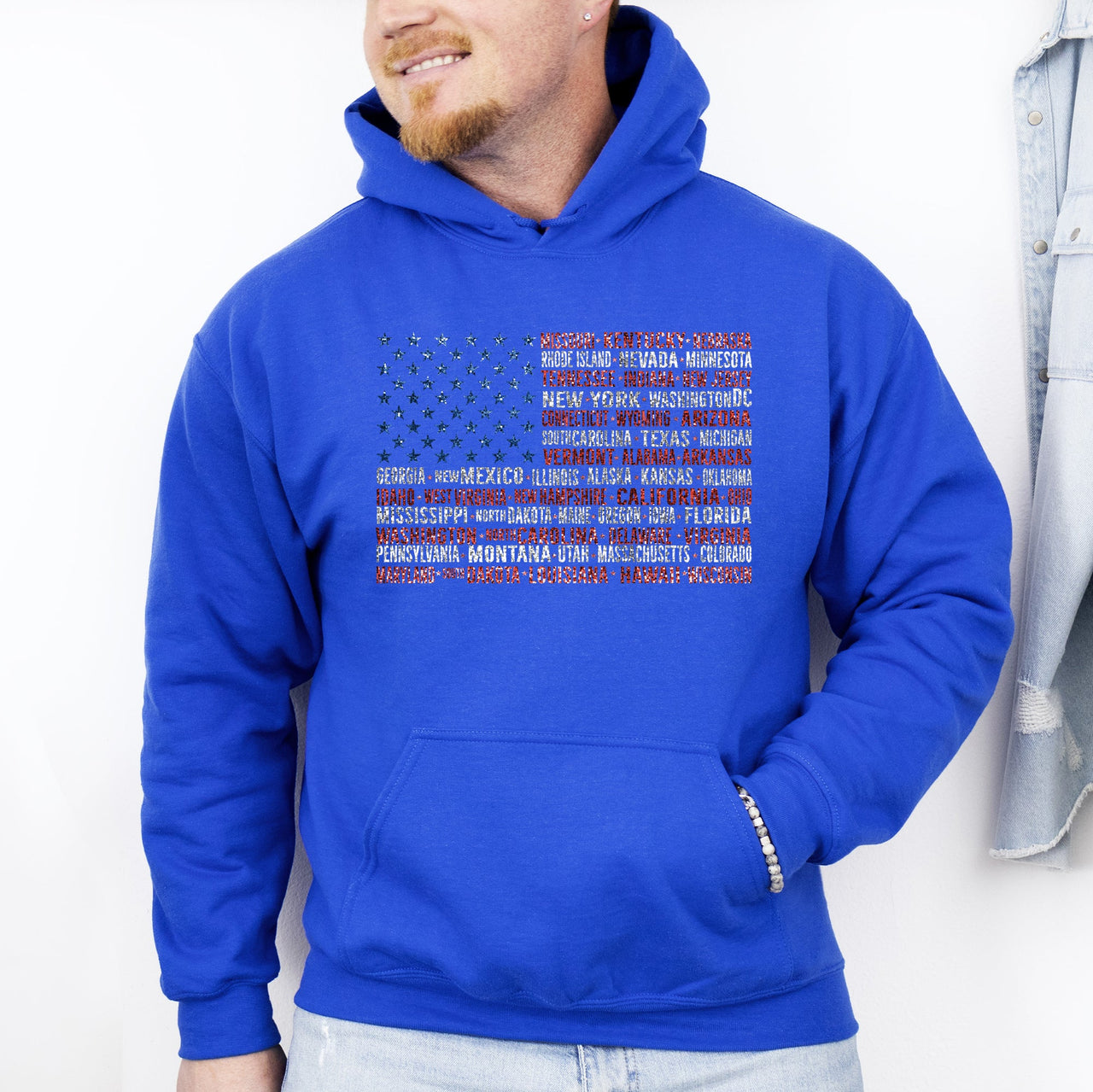Graphic American Flag States Patriot USA Fourth of July Limited Edition Patriotic Hoodie