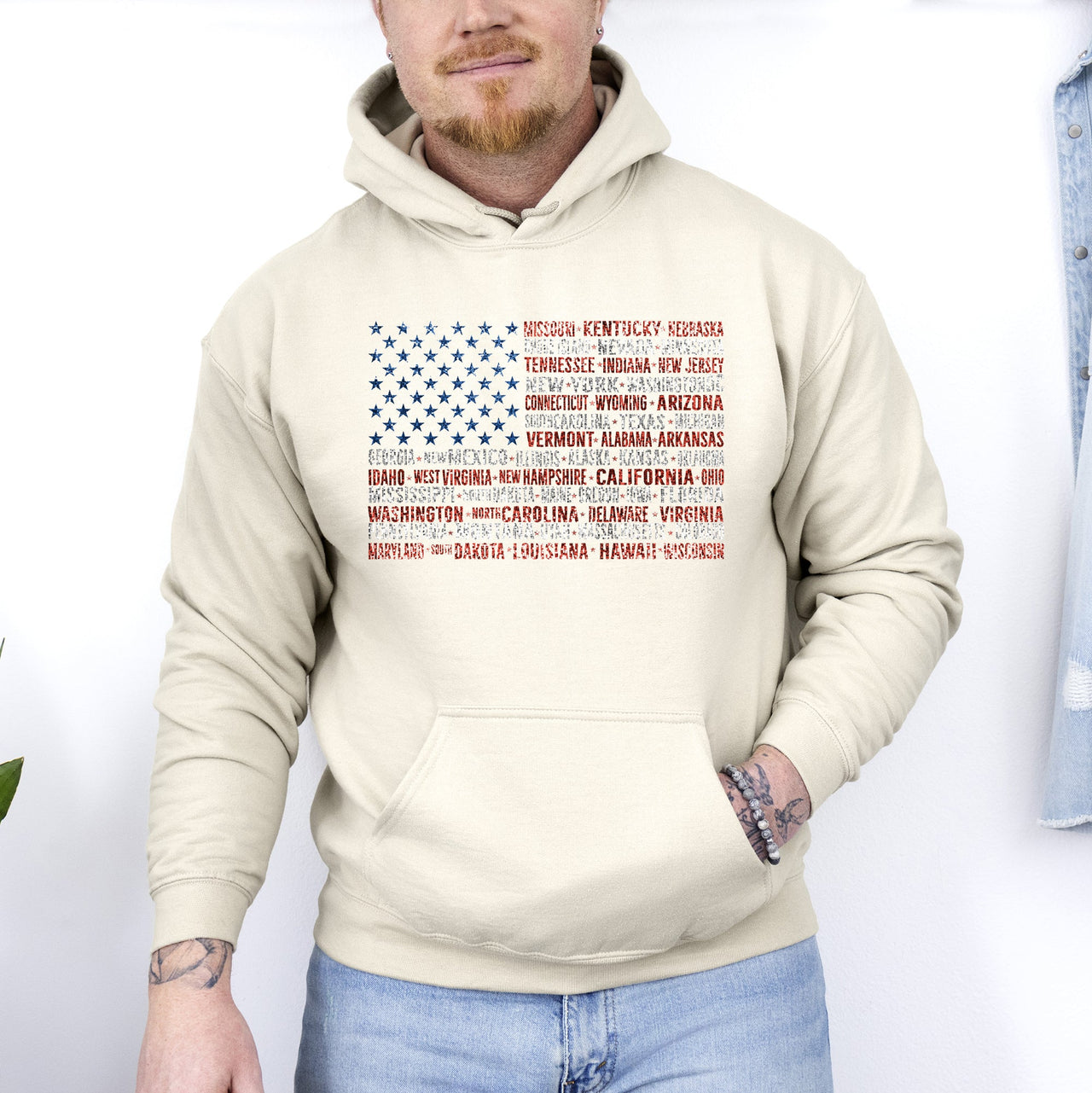 Graphic American Flag States Patriot USA Fourth of July Limited Edition Patriotic Hoodie
