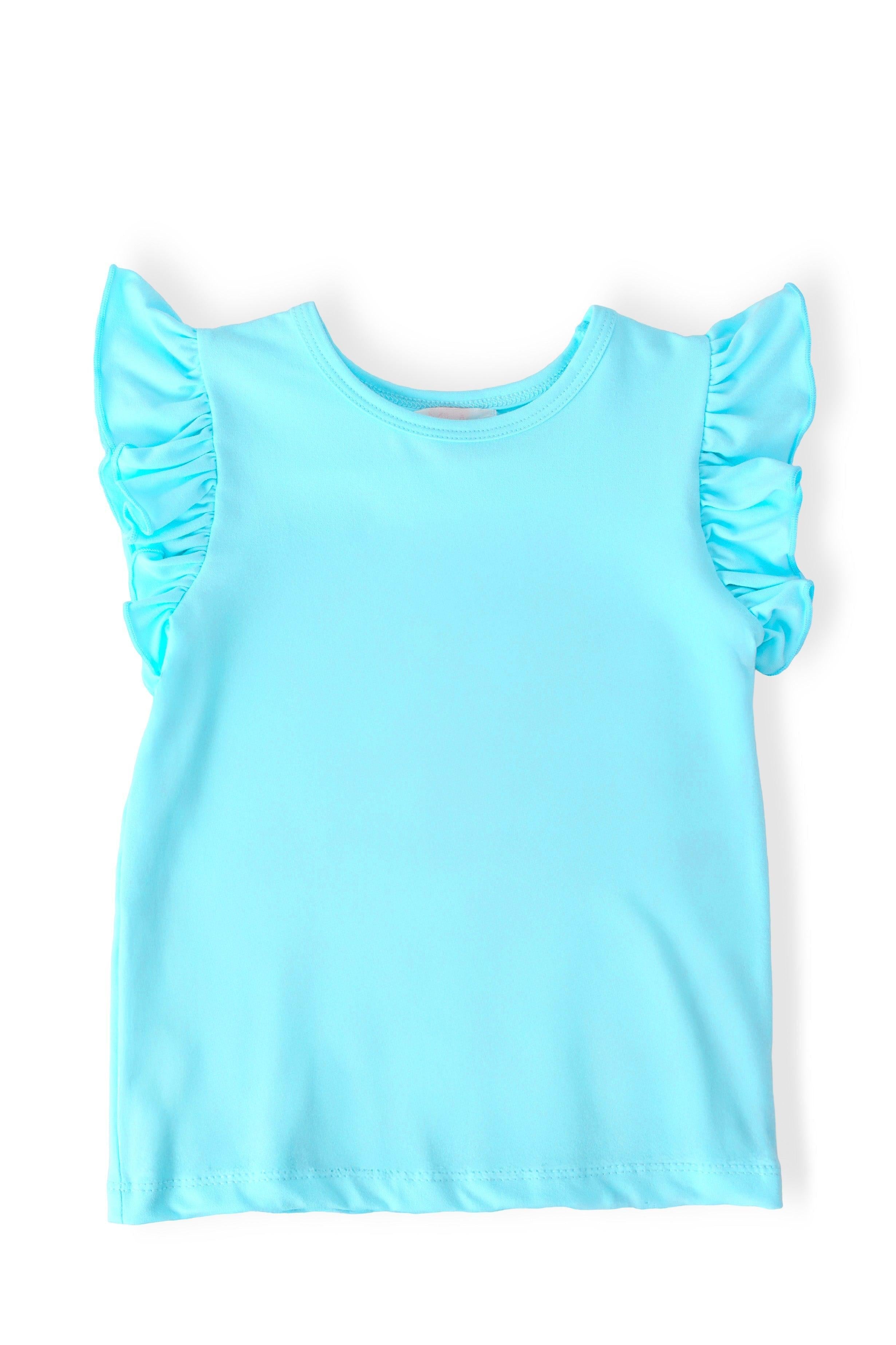 Aqua S/S Ruffle Tee