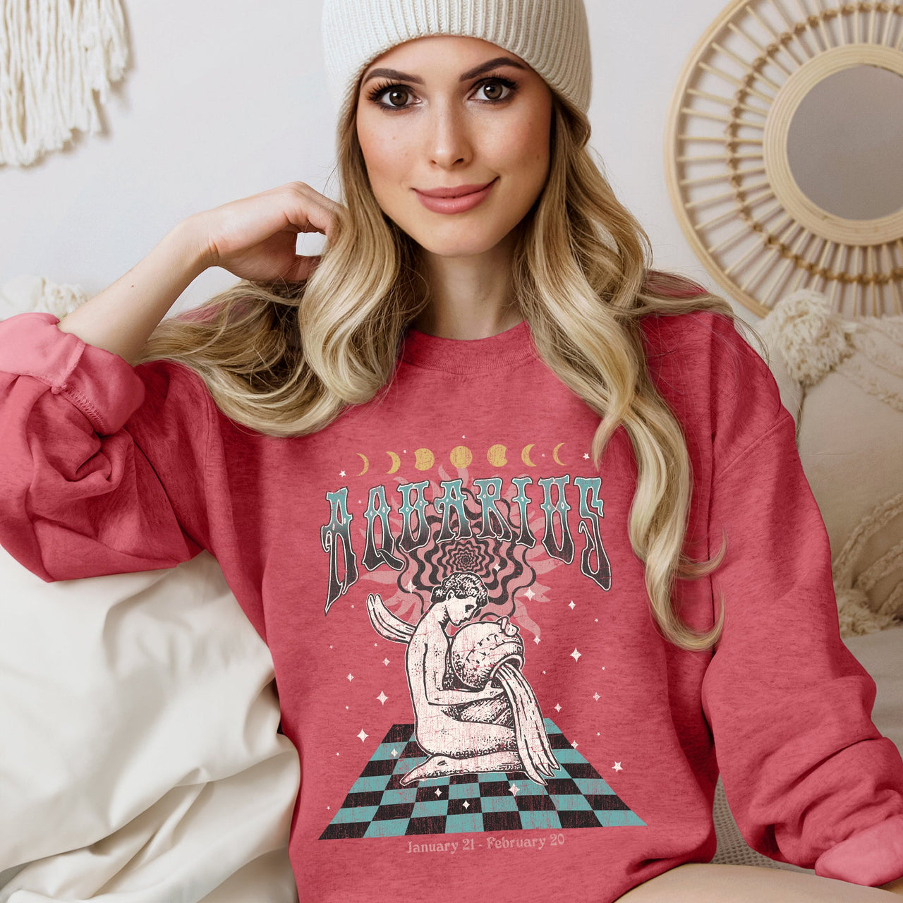 Aquarius Zodiac Astrology Horoscope Cosmic Sign Graphic Expression For Astrology Lovers And Cosmic Dreamers Sweatshirt