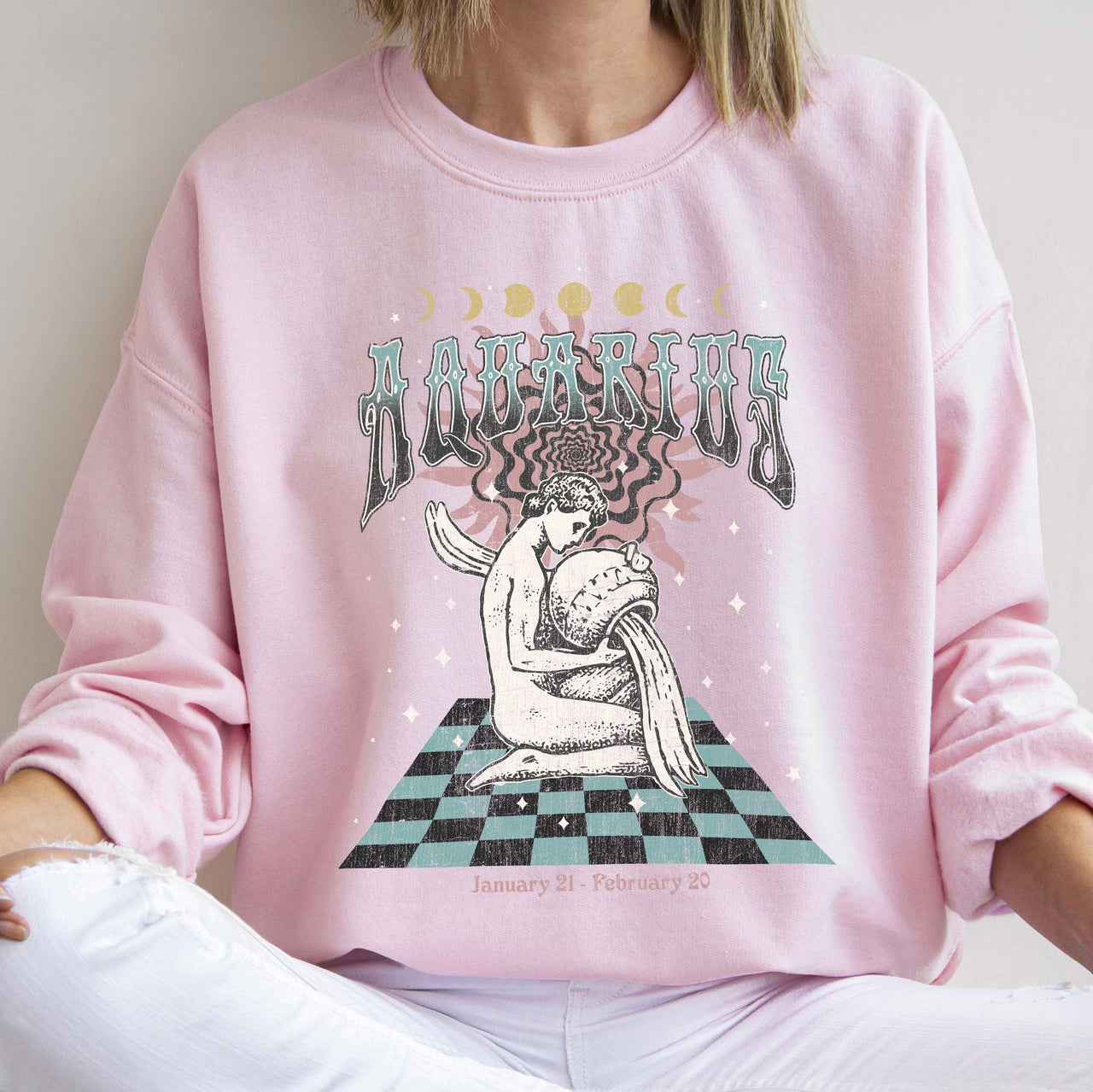 Aquarius Zodiac Astrology Horoscope Cosmic Sign Graphic Expression For Astrology Lovers And Cosmic Dreamers Sweatshirt