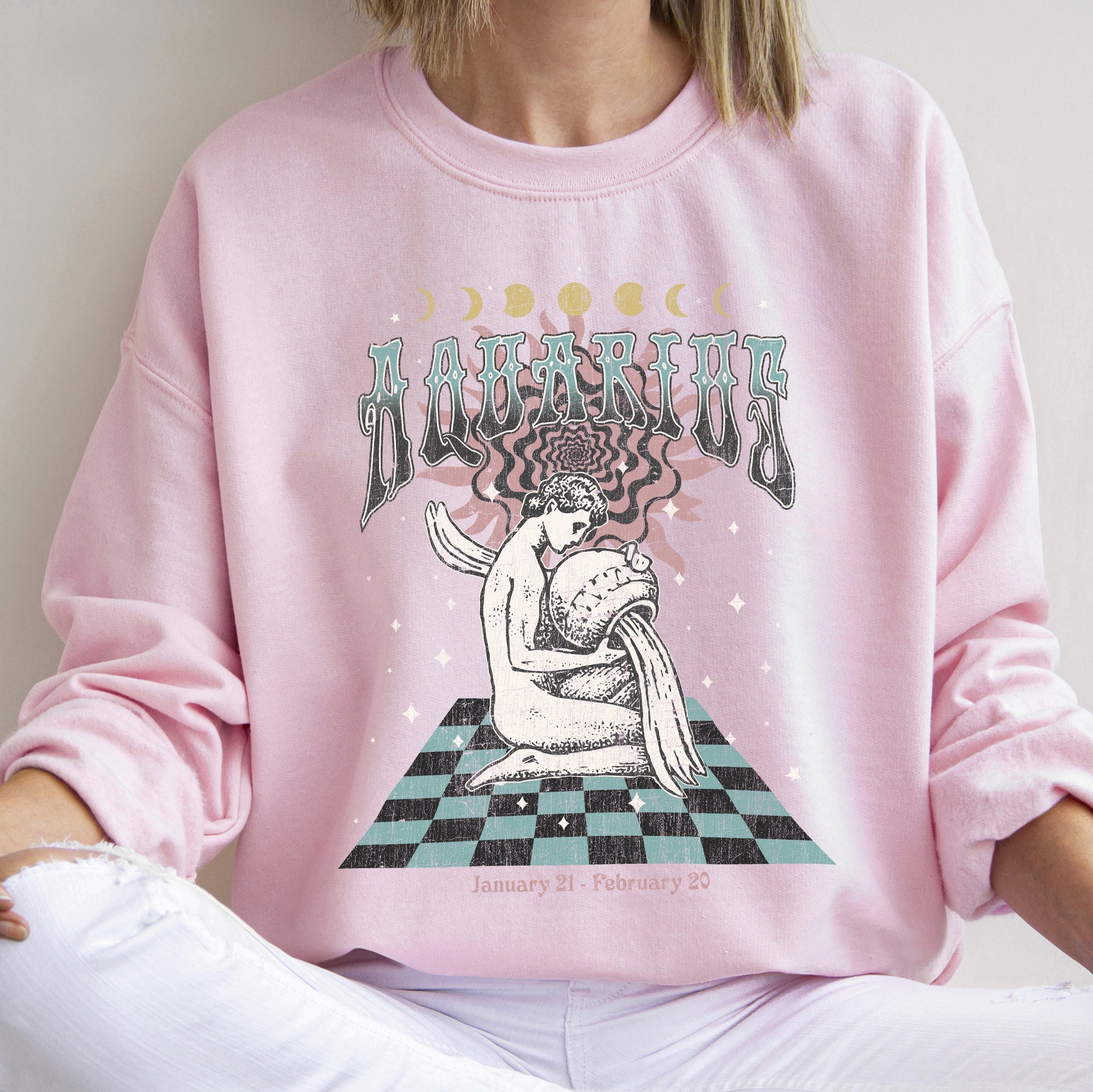 Aquarius Zodiac Astrology Horoscope Cosmic Sign Graphic Expression For Astrology Lovers And Cosmic Dreamers Sweatshirt