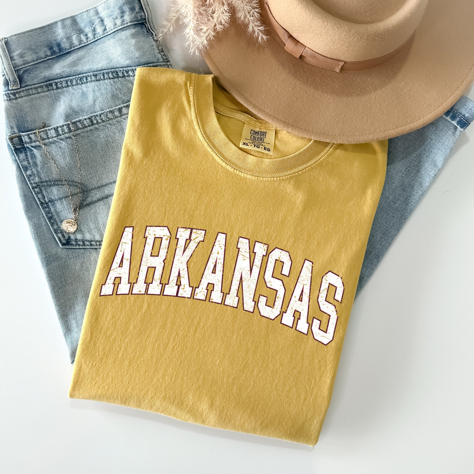 Arkansas Football Game Day Tailgate State Pride Featuring Classic University Heraldry Comfort Colors Tee
