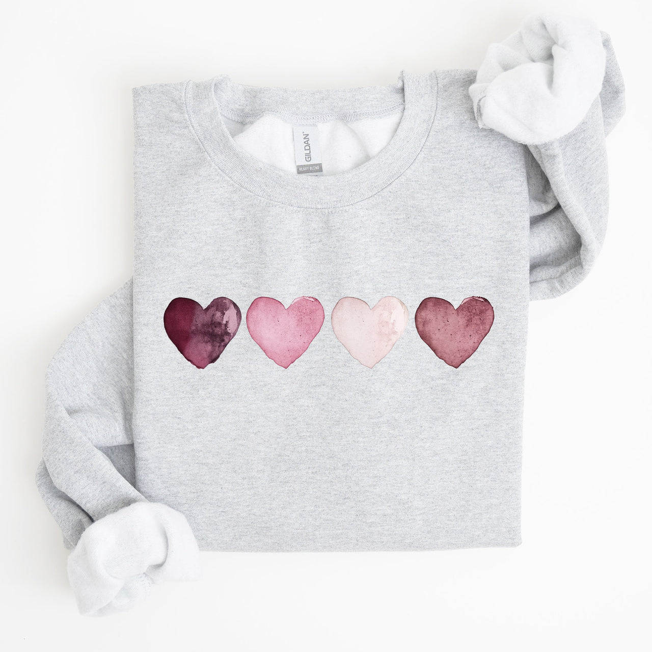 Valentine Hearts Retro Edition Graphic Love Motif Vintage Script Quote Sweatshirt