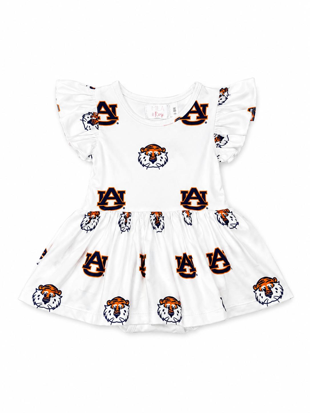 Auburn White Aubie S/S Flutter Twirl Bodysuit