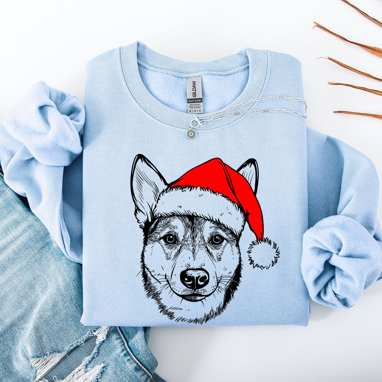 Australian Cattle Dog Blue Heeler Santa Christmas Dog Lover Festive Holiday Sweatshirt