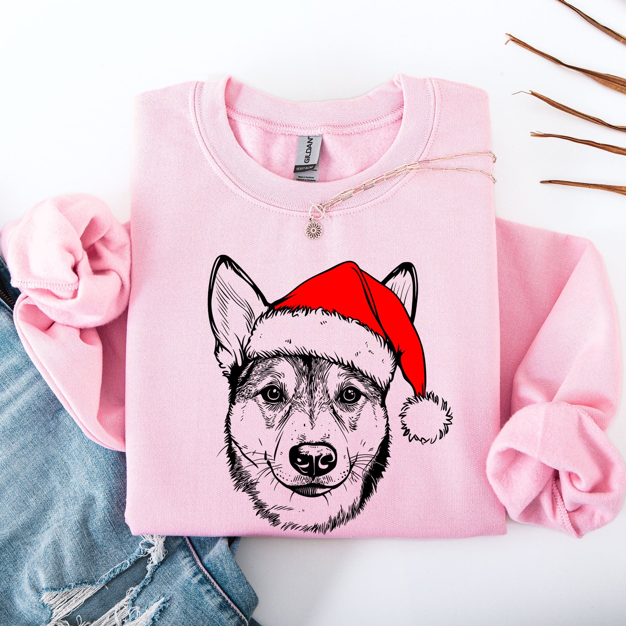 Australian Cattle Dog Blue Heeler Santa Christmas Dog Lover Festive Holiday Sweatshirt