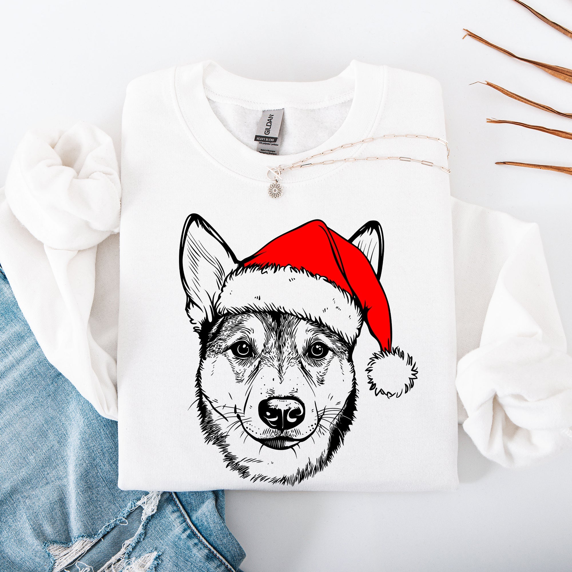 Australian Cattle Dog Blue Heeler Santa Christmas Dog Lover Festive Holiday Sweatshirt