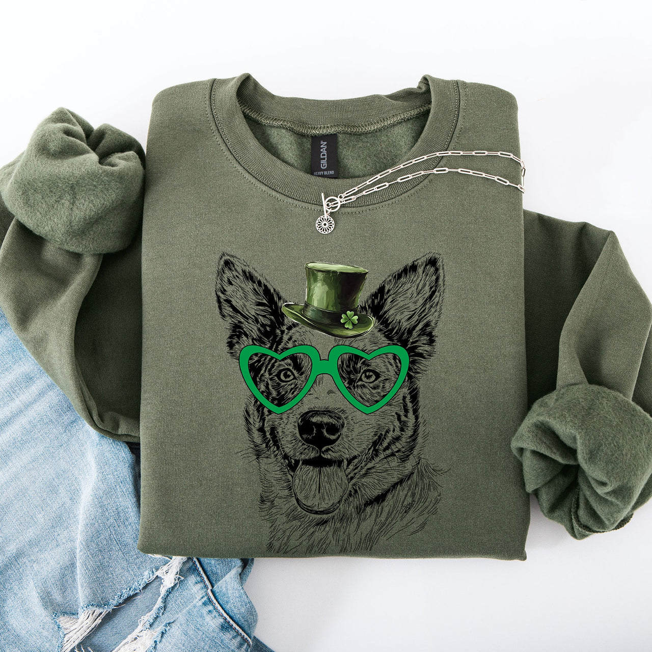 Australian Cattle Dog Blue Heeler Irish St Patrick's Day Lucky Heritage Sweatshirt
