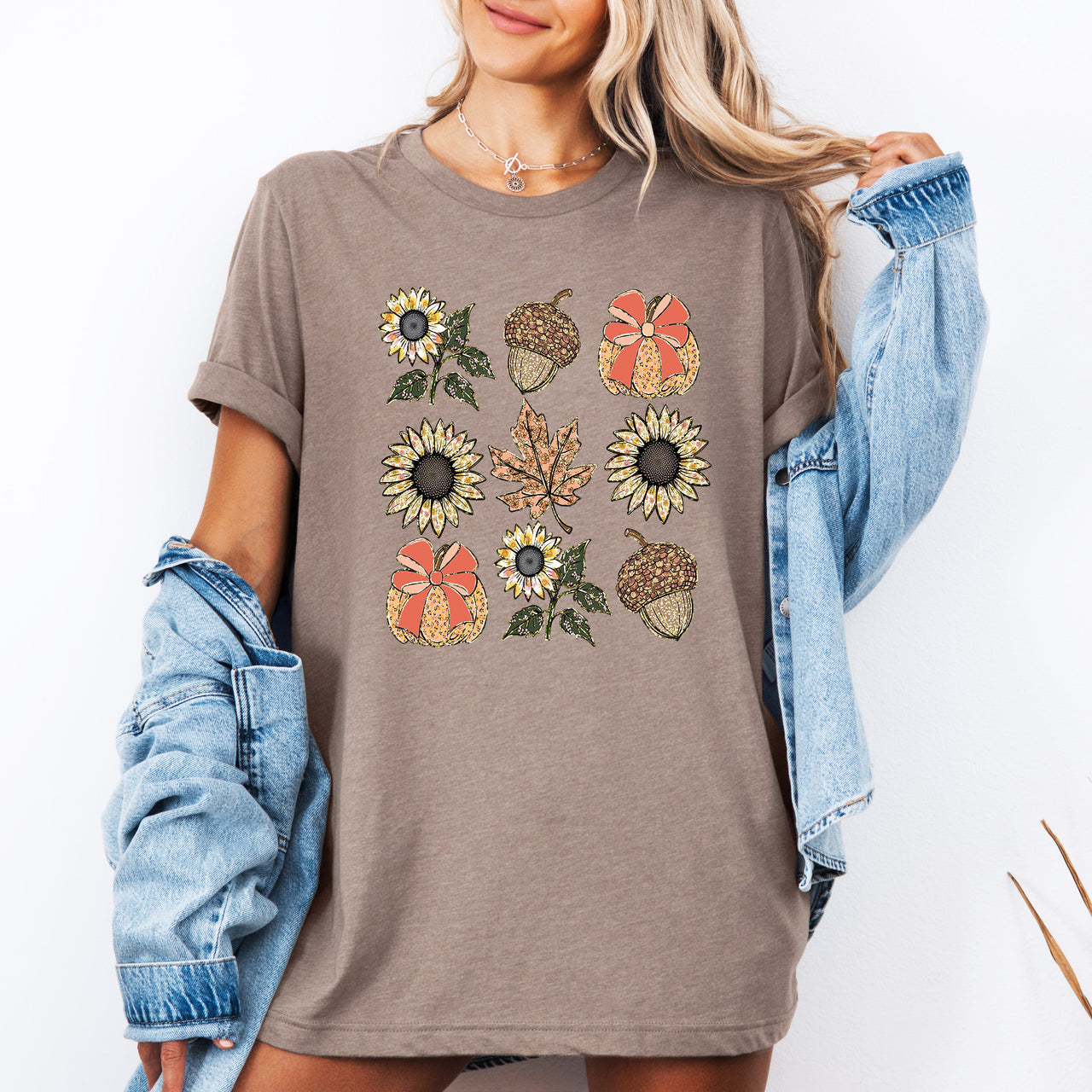 Autumn Floral Sunflowers Pumpkin Harvest Garden Scene With Warm Cozy Autumn Vibes Hand Drawn Illustration Graphic Tee