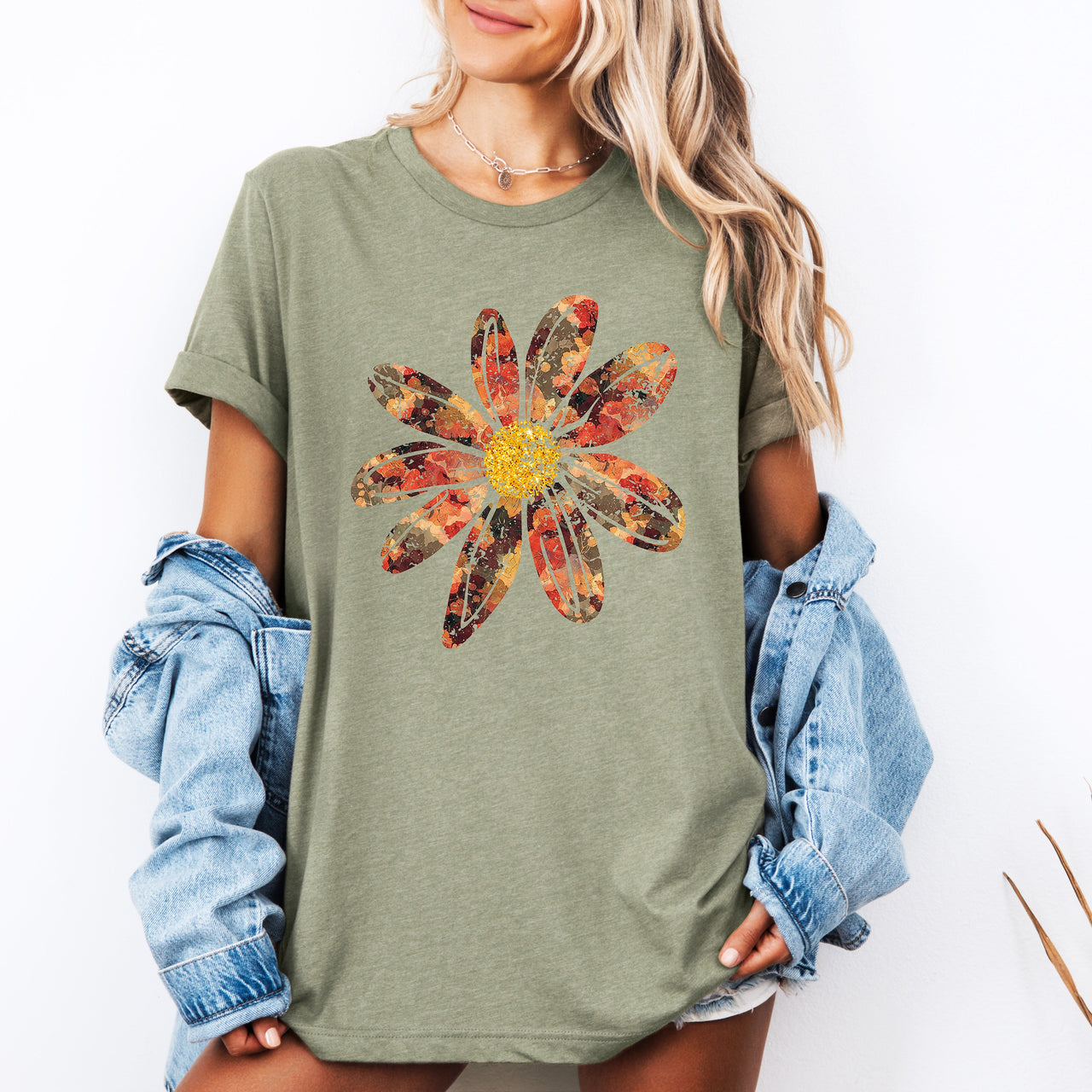 Autumn Flower Beautiful Fall Floral With Sunflowers And Pumpkins Celebration Of Autumn Cozy Seasonal Vibes Graphic Tee