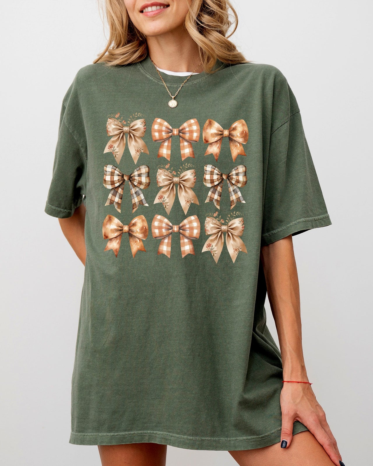 Autumn Ribbons, Bows, Coquette, Girly, Thanksgiving, Fall, Halloween Comfort Colors Tee