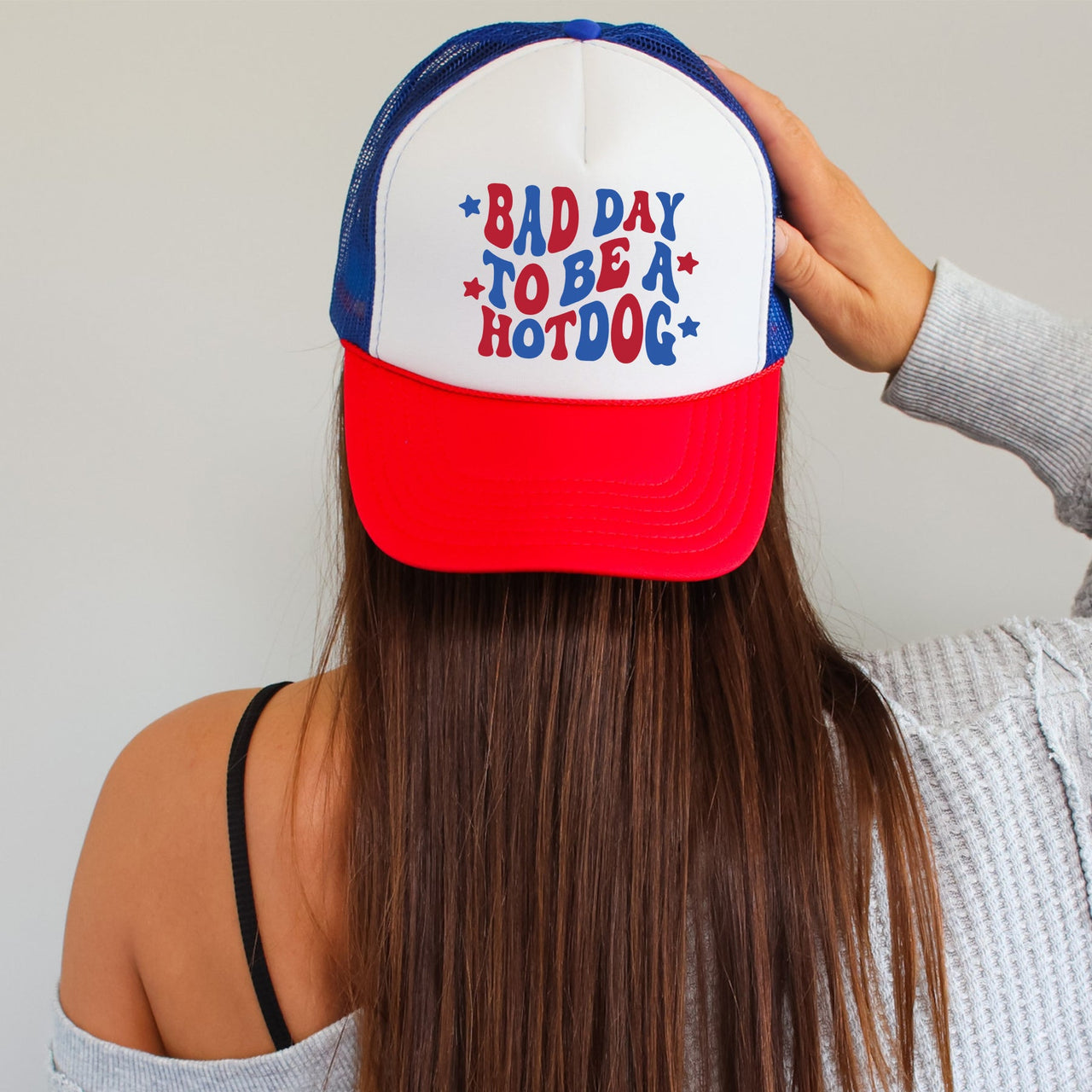 Bad Day To Be A Hotdog, Stars, Patriotic Trucker Hat