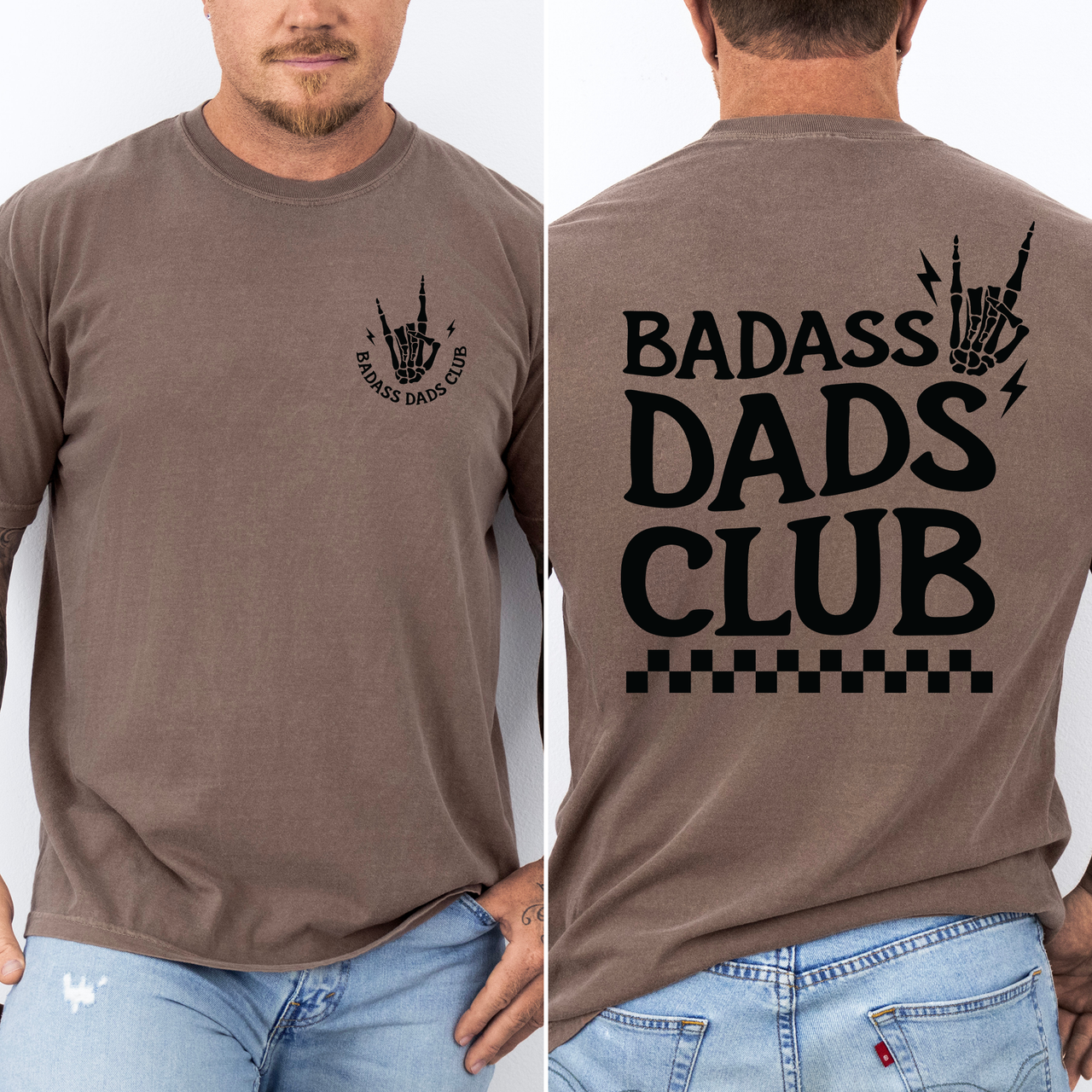Badass Dads Club Skeleton Family Edition For Fathers Husbands And Brothers Comfort Colors Tee