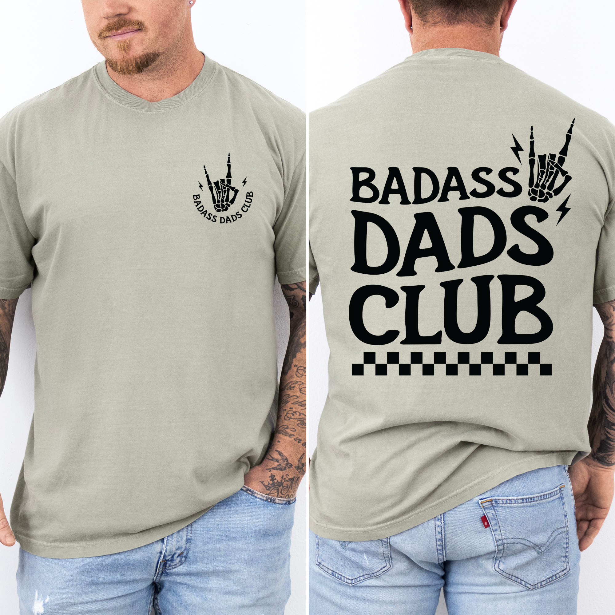 Badass Dads Club Skeleton Family Edition For Fathers Husbands And Brothers Comfort Colors Tee