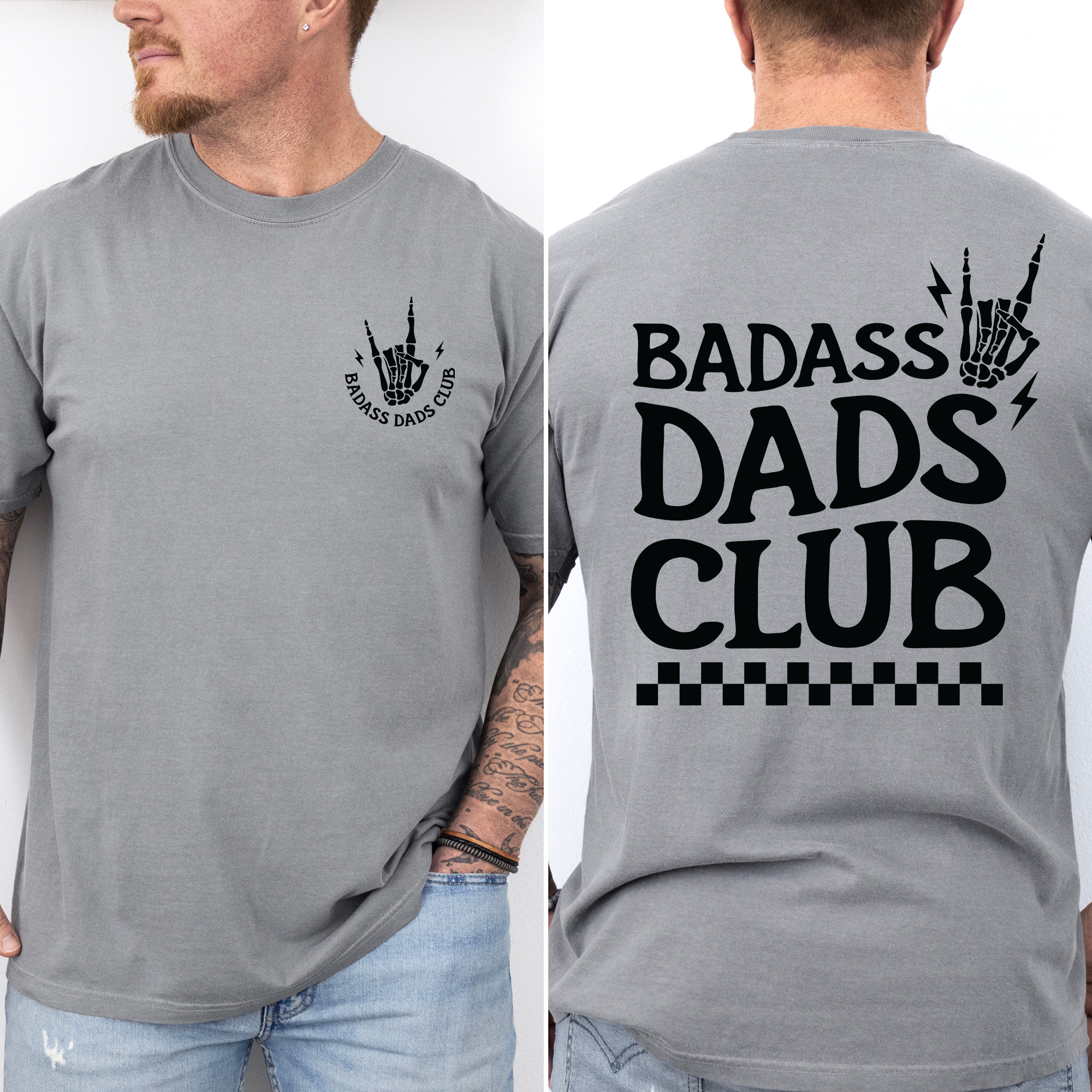 Badass Dads Club Skeleton Family Edition For Fathers Husbands And Brothers Comfort Colors Tee
