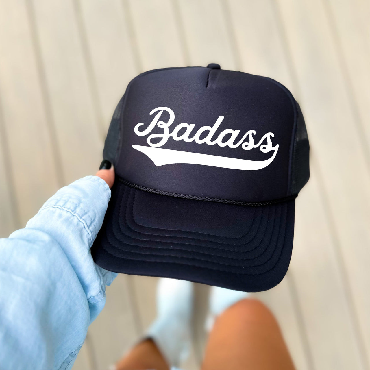 Badass Sassy Statement Attitude Bold Personality Graphic Everyday Wear Essentials Trucker Hat