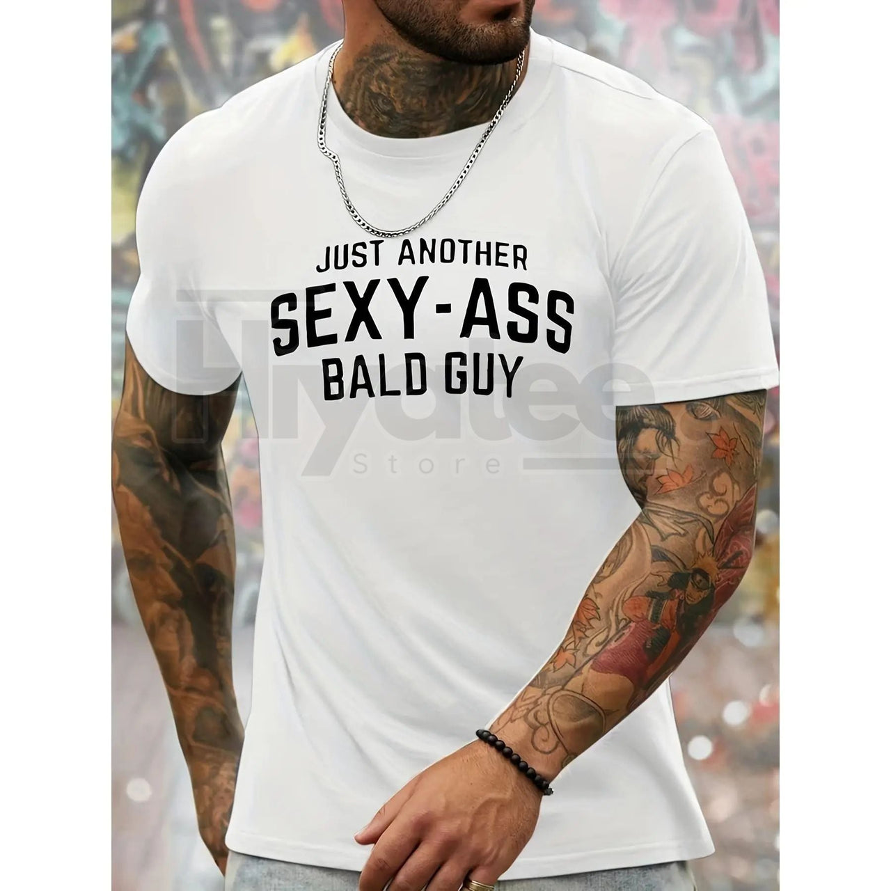 Bald Guy Print Men's Crew Neck T-Shirt – Fashionable Athletic Style Summer Tee