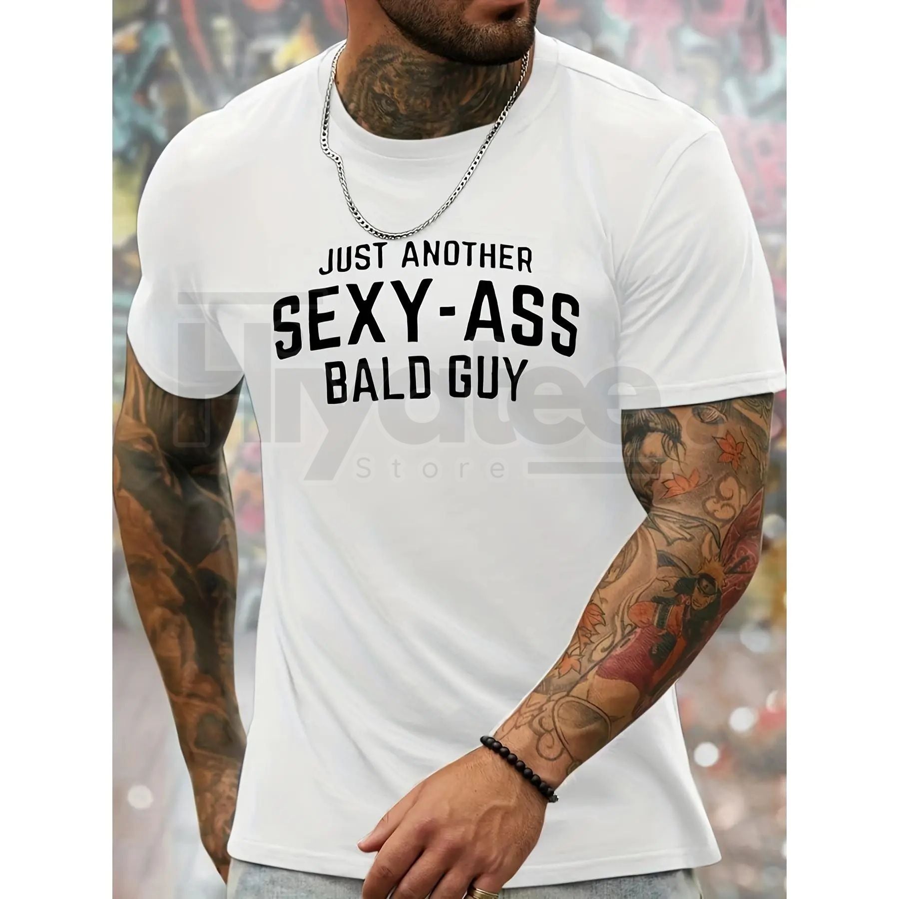 Bald Guy Print Men's Crew Neck T-Shirt – Fashionable Athletic Style Summer Tee