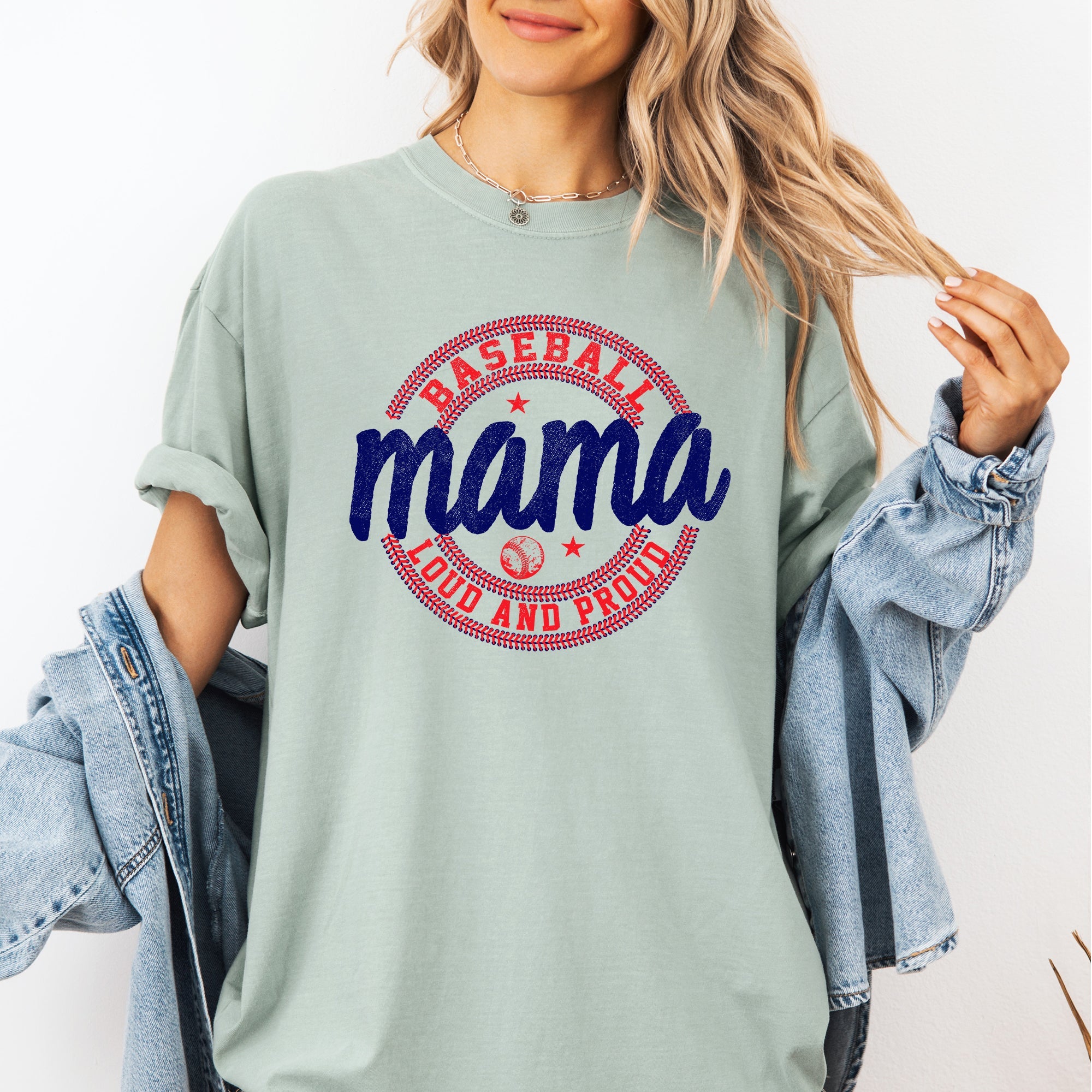 Baseball Mama Loud and Proud Mothers Day Baseball Fan Sports Enthusiast Edition Comfort Colors Tee