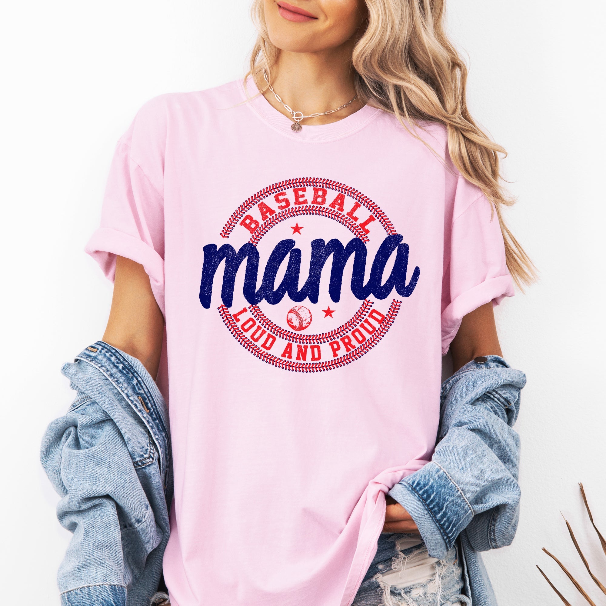 Baseball Mama Loud and Proud Mothers Day Baseball Fan Sports Enthusiast Edition Comfort Colors Tee