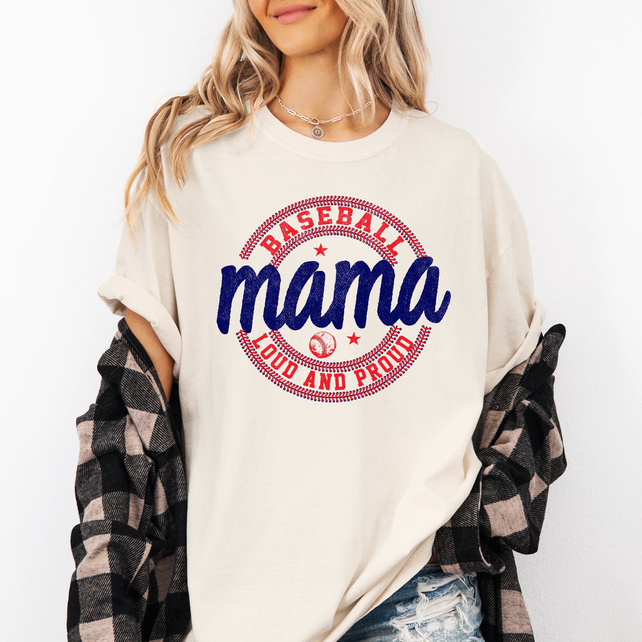 Baseball Mama Loud and Proud Mothers Day Baseball Fan Sports Enthusiast Edition Comfort Colors Tee