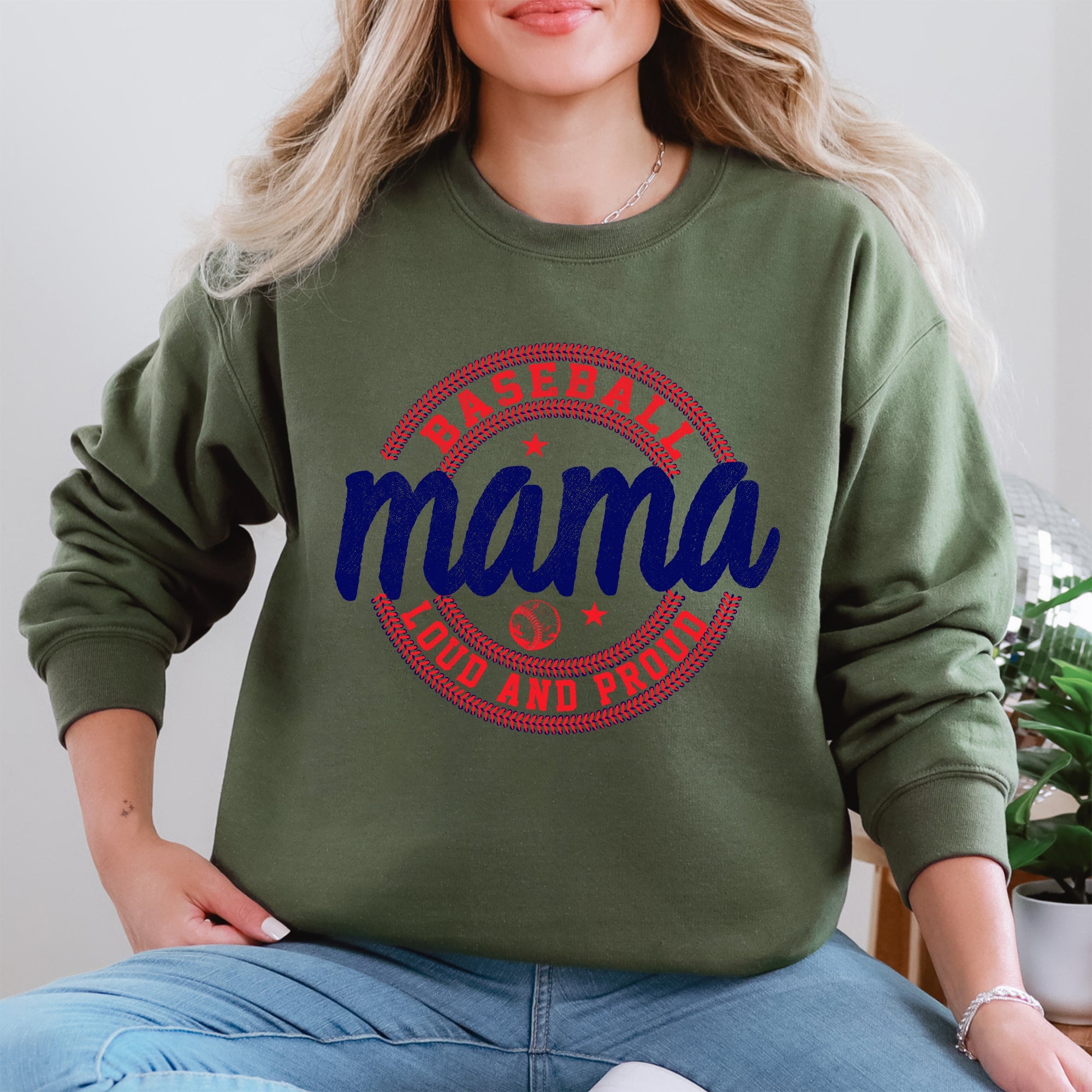 Baseball Mama Loud and Proud Sports Mom Celebration Mother's Day Premium Sweatshirt