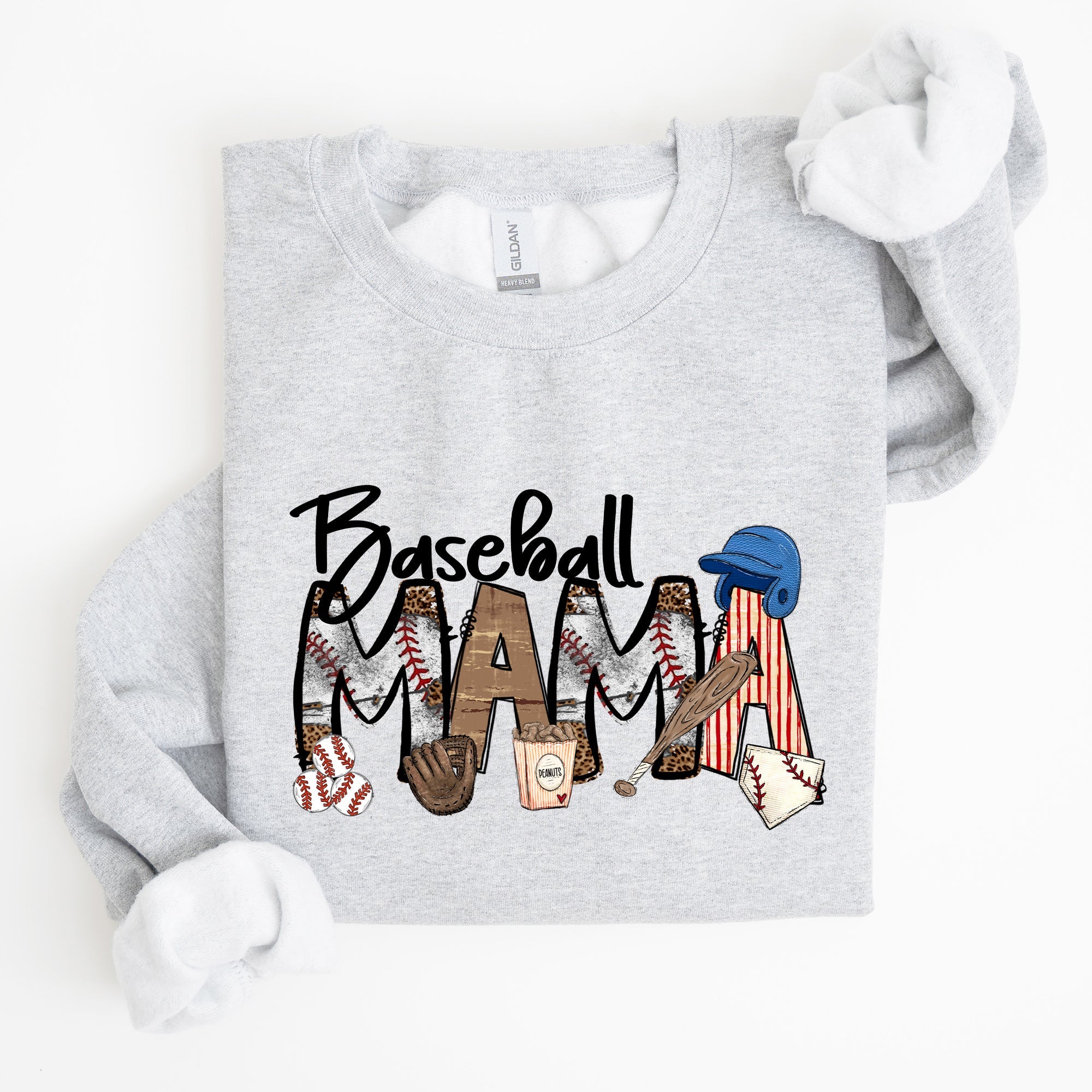Baseball Mama Mother's Day Sideline Cheer Graphic Sweatshirt For Moms Who Cheer On The Diamond