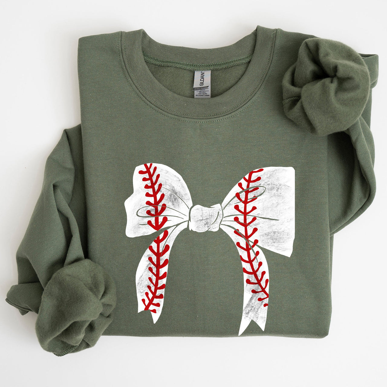 Baseball Bow Mom Mother's Day Cozy Vintage Style Soft Brushed Fleece Premium Sweatshirt