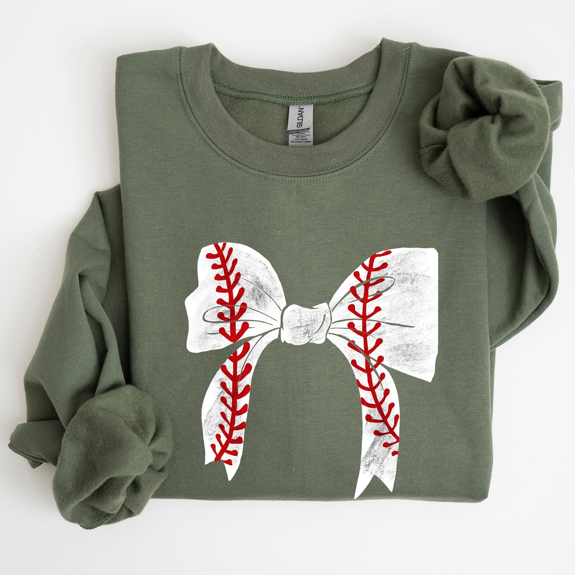Baseball Bow Mom Mother's Day Cozy Vintage Style Soft Brushed Fleece Premium Sweatshirt