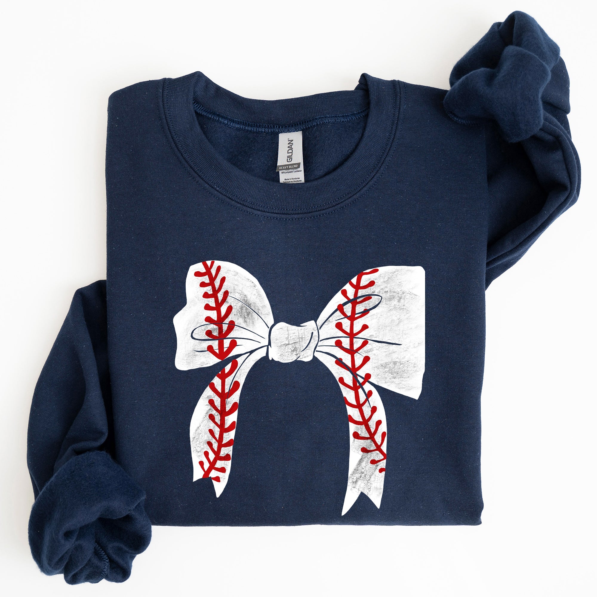 Baseball Bow Mom Mother's Day Cozy Vintage Style Soft Brushed Fleece Premium Sweatshirt