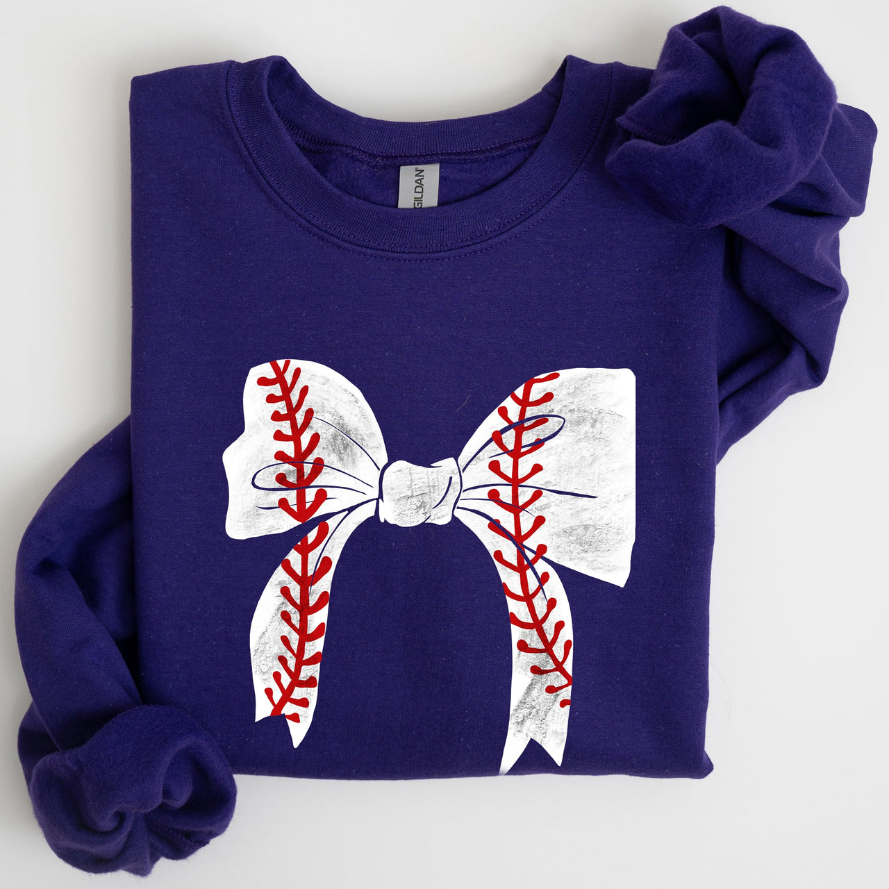 Baseball Bow Mom Mother's Day Cozy Vintage Style Soft Brushed Fleece Premium Sweatshirt