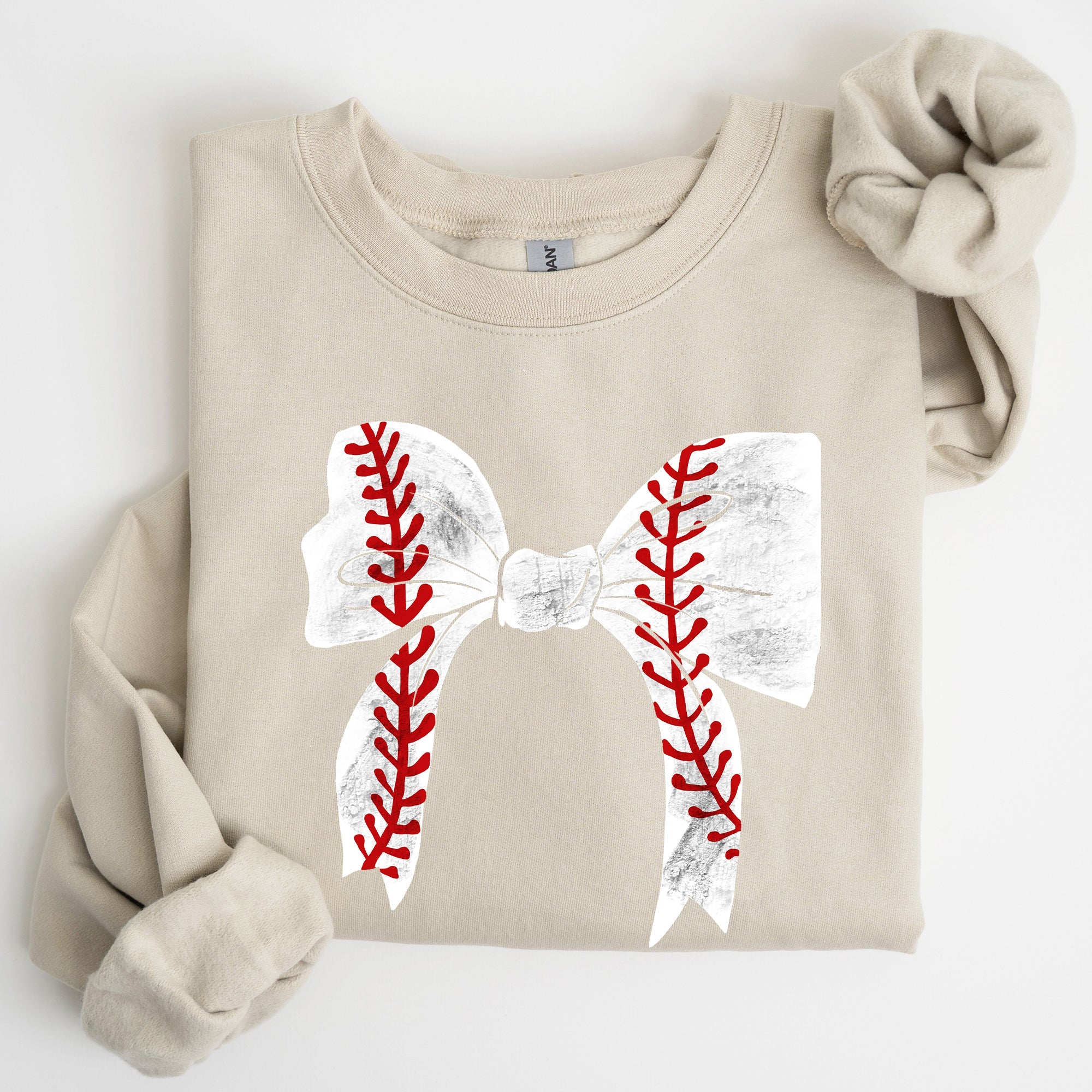 Baseball Bow Mom Mother's Day Cozy Vintage Style Soft Brushed Fleece Premium Sweatshirt