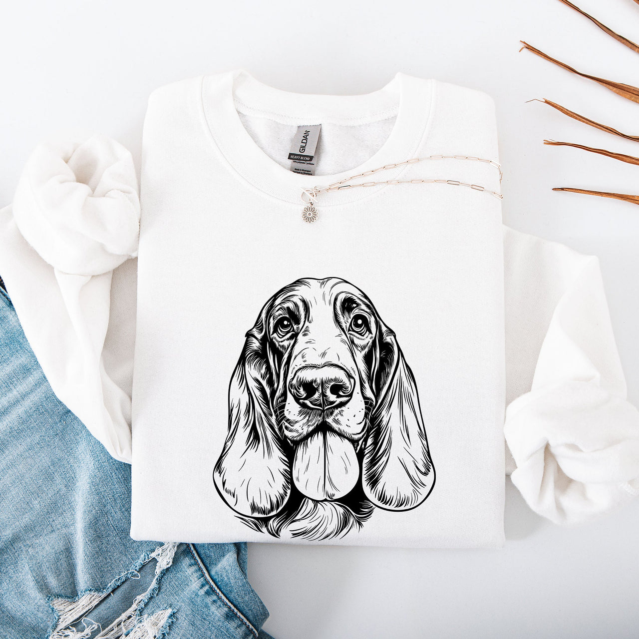 Basset Hound Dog Lover Collection Classic Breed Portraits And Loyal Companion Theme Sweatshirt