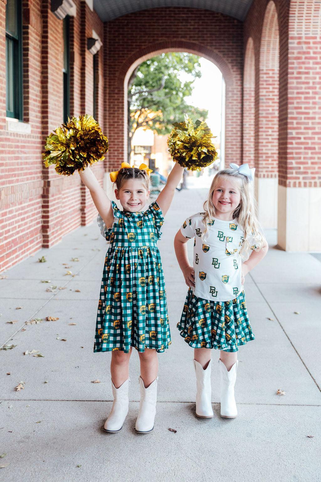 Baylor Plaid Bear Ruffle Twirl Skort