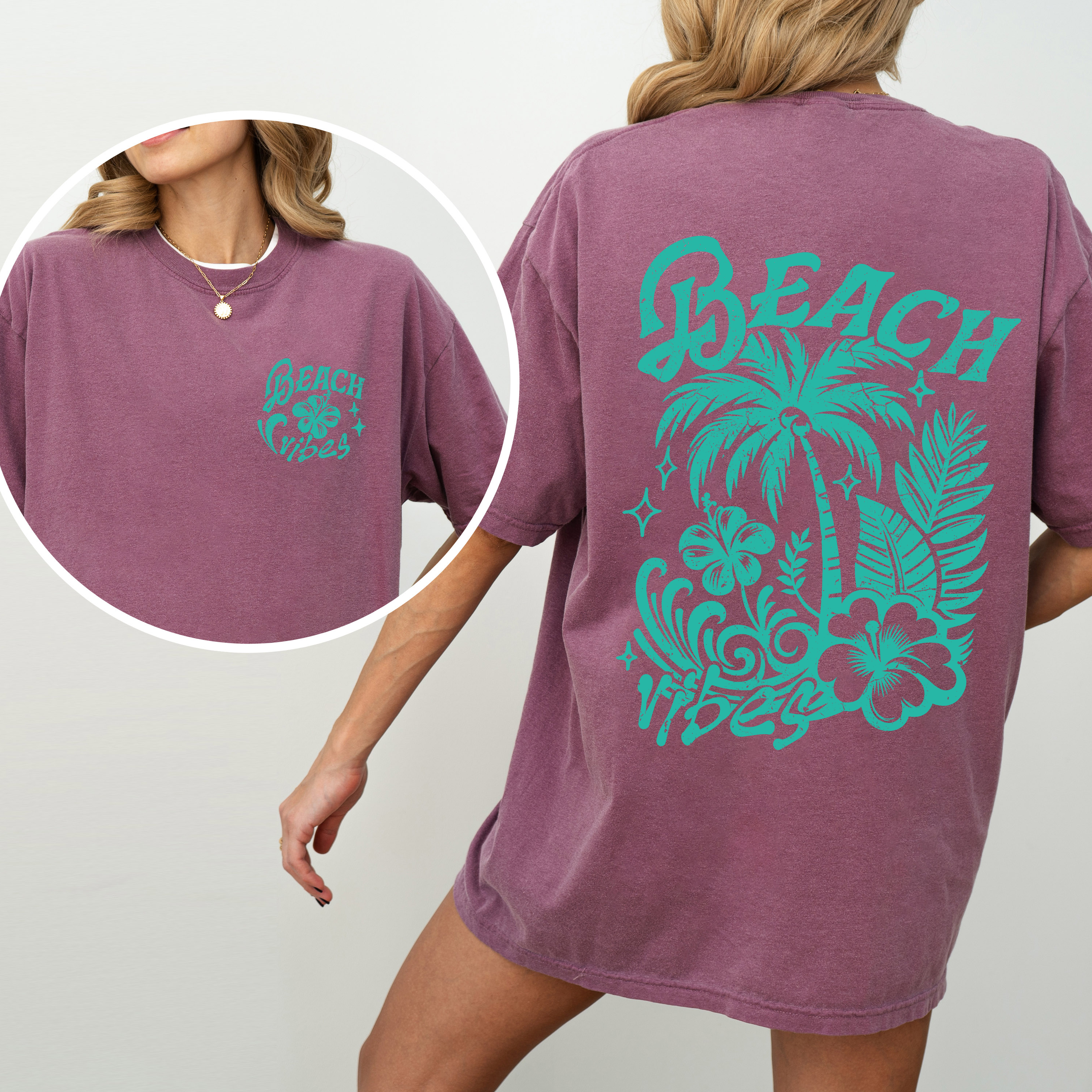 Beach Vibes Hibiscus Flower Retro Summer Sunshine Coastal Paradise Comfort Colors Tee