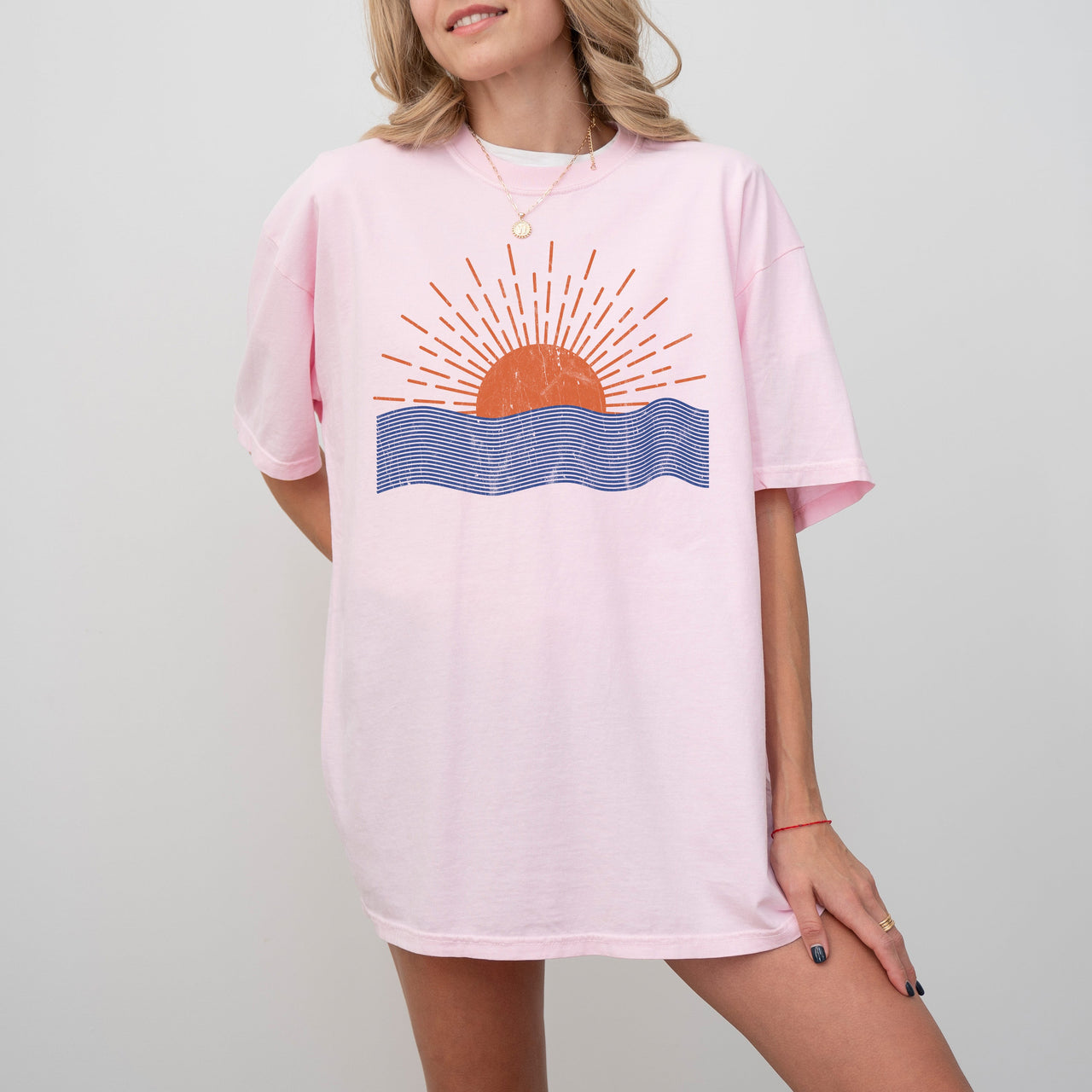 Beach Waves Sunset Summer Vibes Vacation Mykonos Hot Girl Summer Comfort Colors Tee