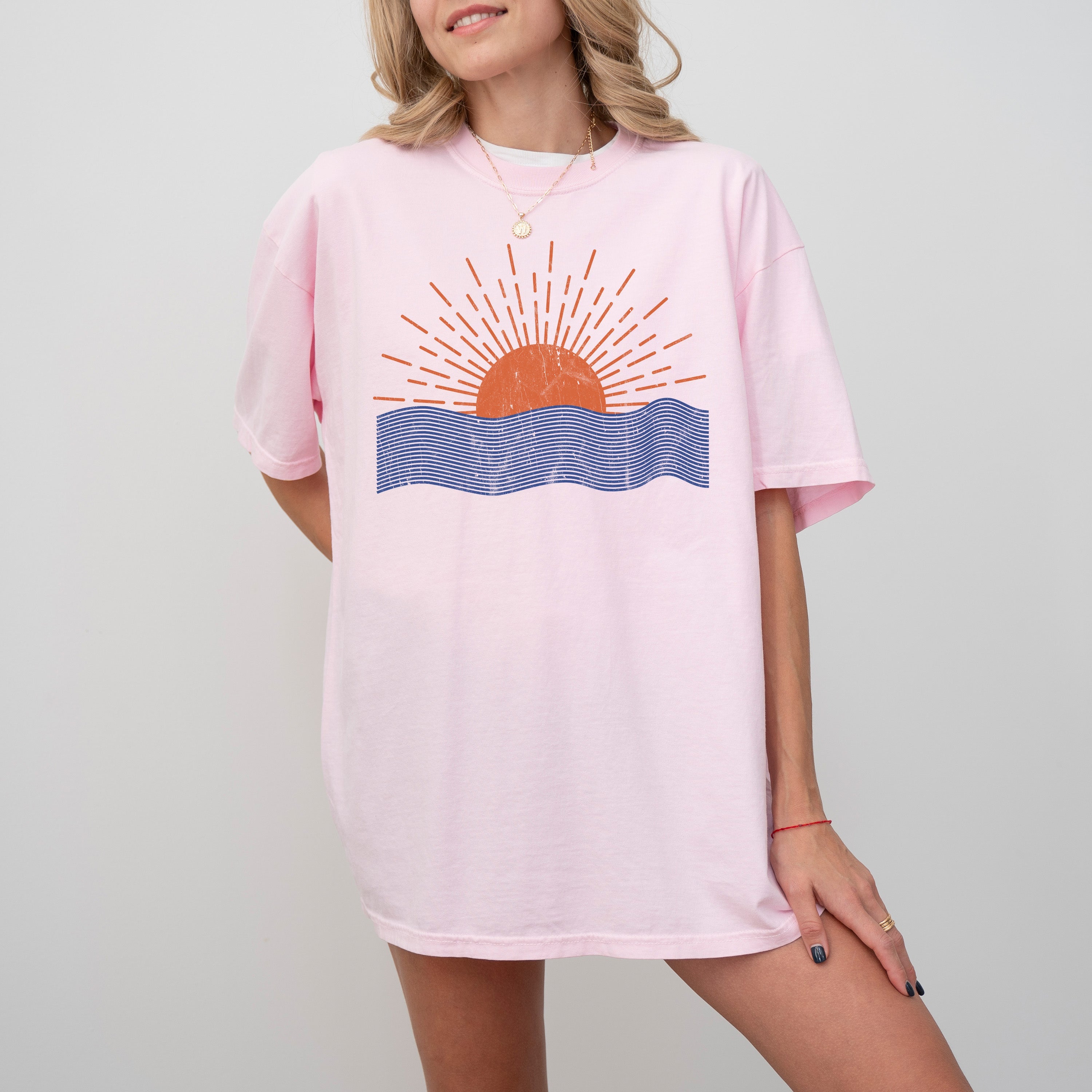 Beach Waves Sunset Summer Vibes Vacation Mykonos Hot Girl Summer Comfort Colors Tee