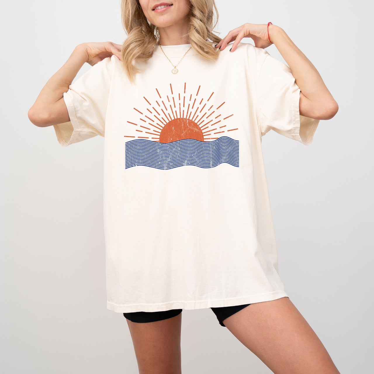 Beach Waves Sunset Summer Vibes Vacation Mykonos Hot Girl Summer Comfort Colors Tee