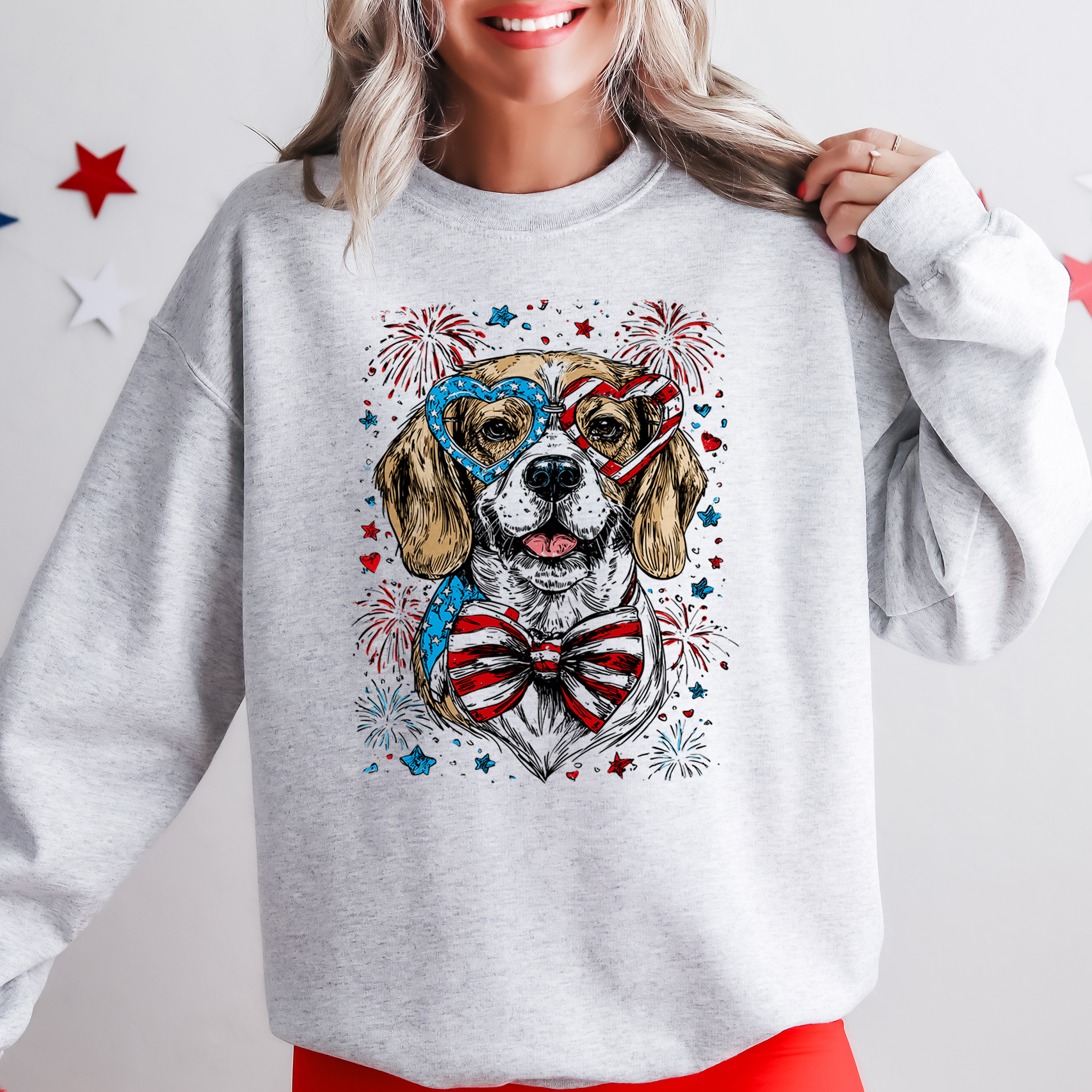 Beagle Patriotic Dog USA American Flag Fourth Of July Pet Lover Edition Sweatshirt