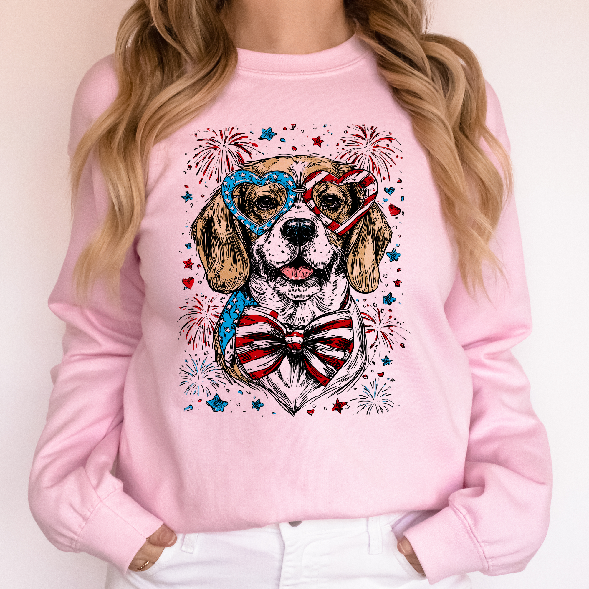 Beagle Patriotic Dog USA American Flag Fourth Of July Pet Lover Edition Sweatshirt