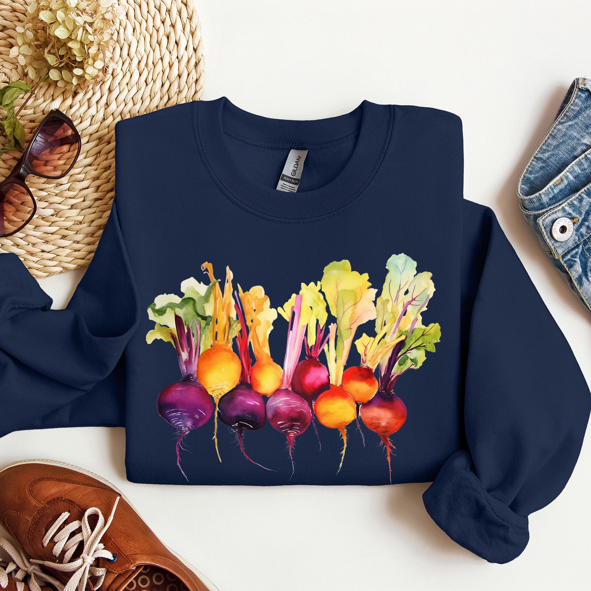 Beets Watercolor Vegetables Gardening Artistic Illustration Sweatshirt