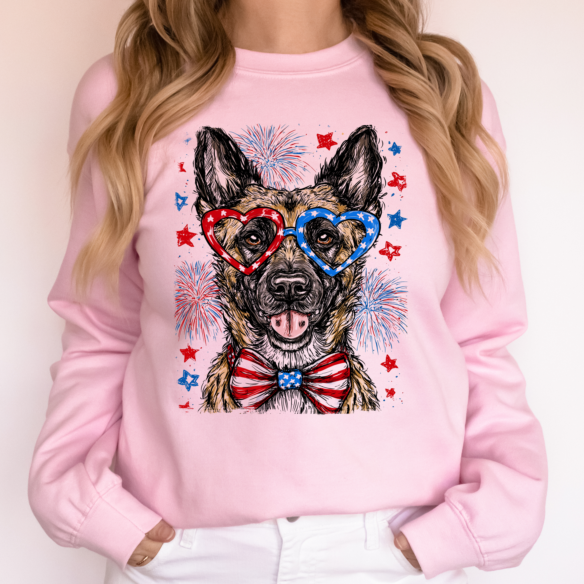Belgian Malinois Patriotic Dog Independence Day USA Flag Edition Graphic Sweatshirt
