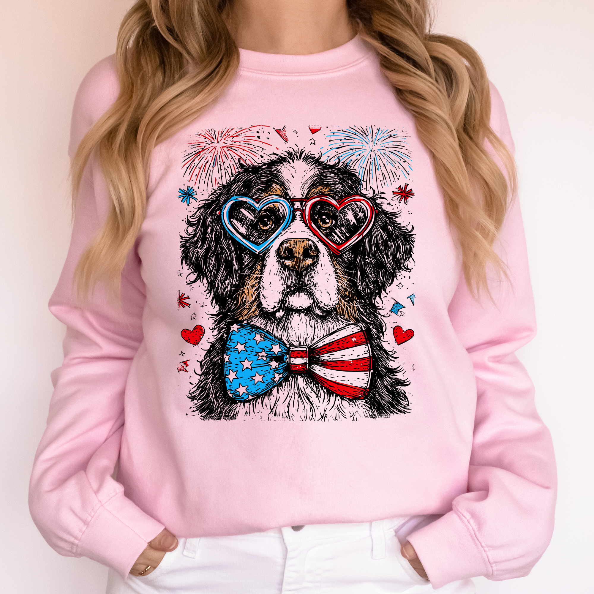 Bernese Mountain Patriotic Dog USA 4th of July Edition Sweatshirt for Pet Lovers