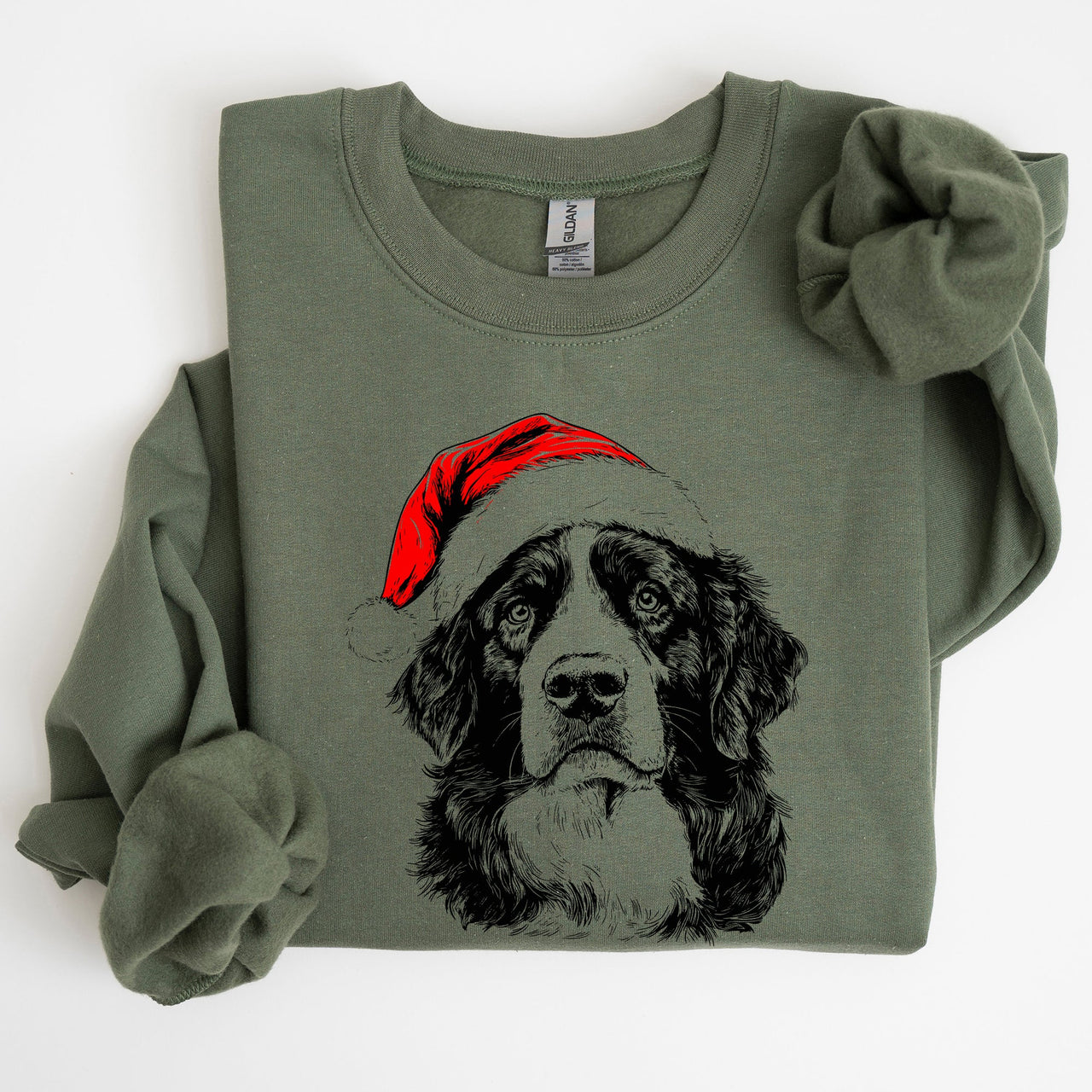 Bernese Mountain Dog Santa Christmas Lover Festive Cozy Holiday Pet Pride Sweatshirt