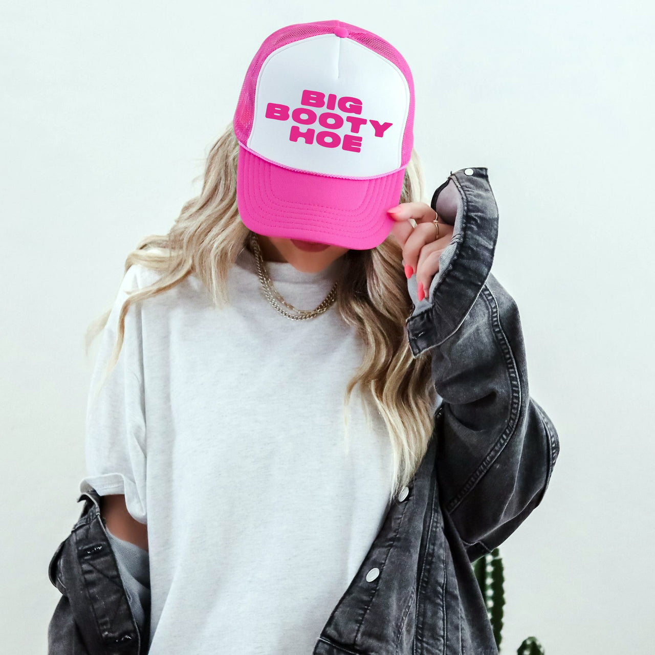 Big Booty Hoe Sassy Funny Bold Graphic Statement Edition Ultra Bright Vibe Trucker Hat