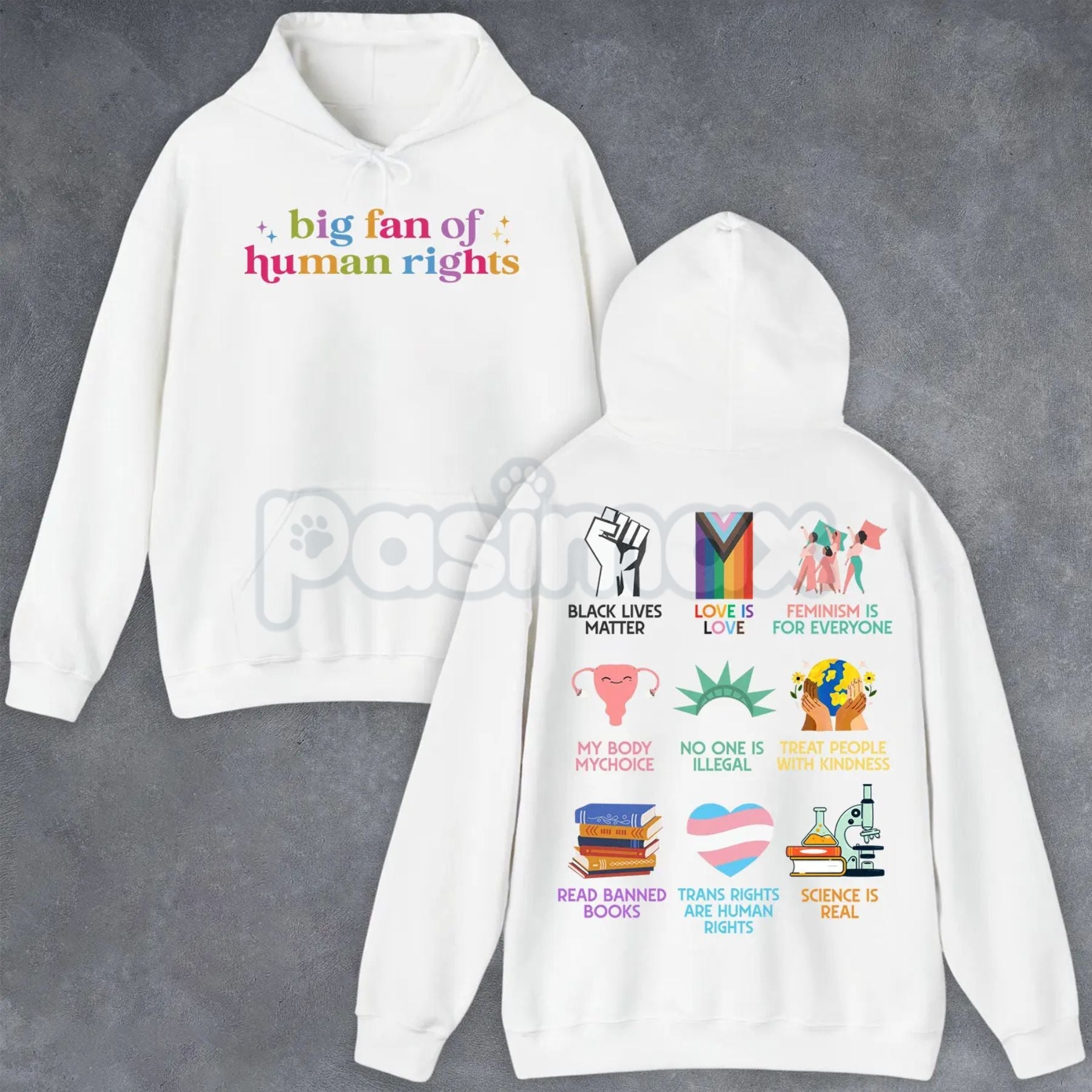 Big Fan of Human Rights Hoodie – Statement Pullover, Social Justice & Activism Apparel, Unisex