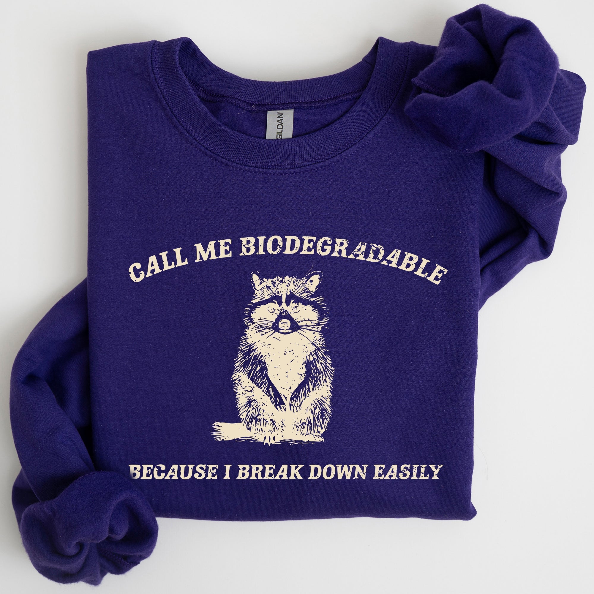 Biodegradable Mental Health Meme Eco Conscious Awareness Design Celebrating Compassion And Sustainability Sweatshirt
