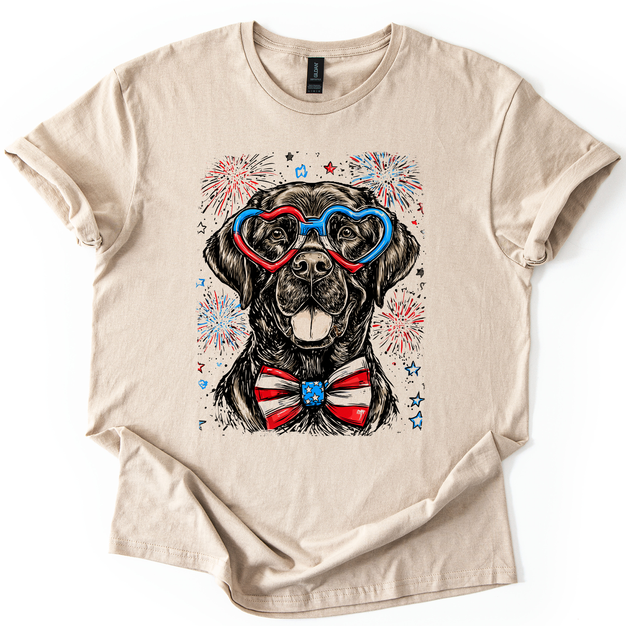 Patriotic Labrador USA Fourth Of July Dog Lover American Flag Inspired Graphic Tee