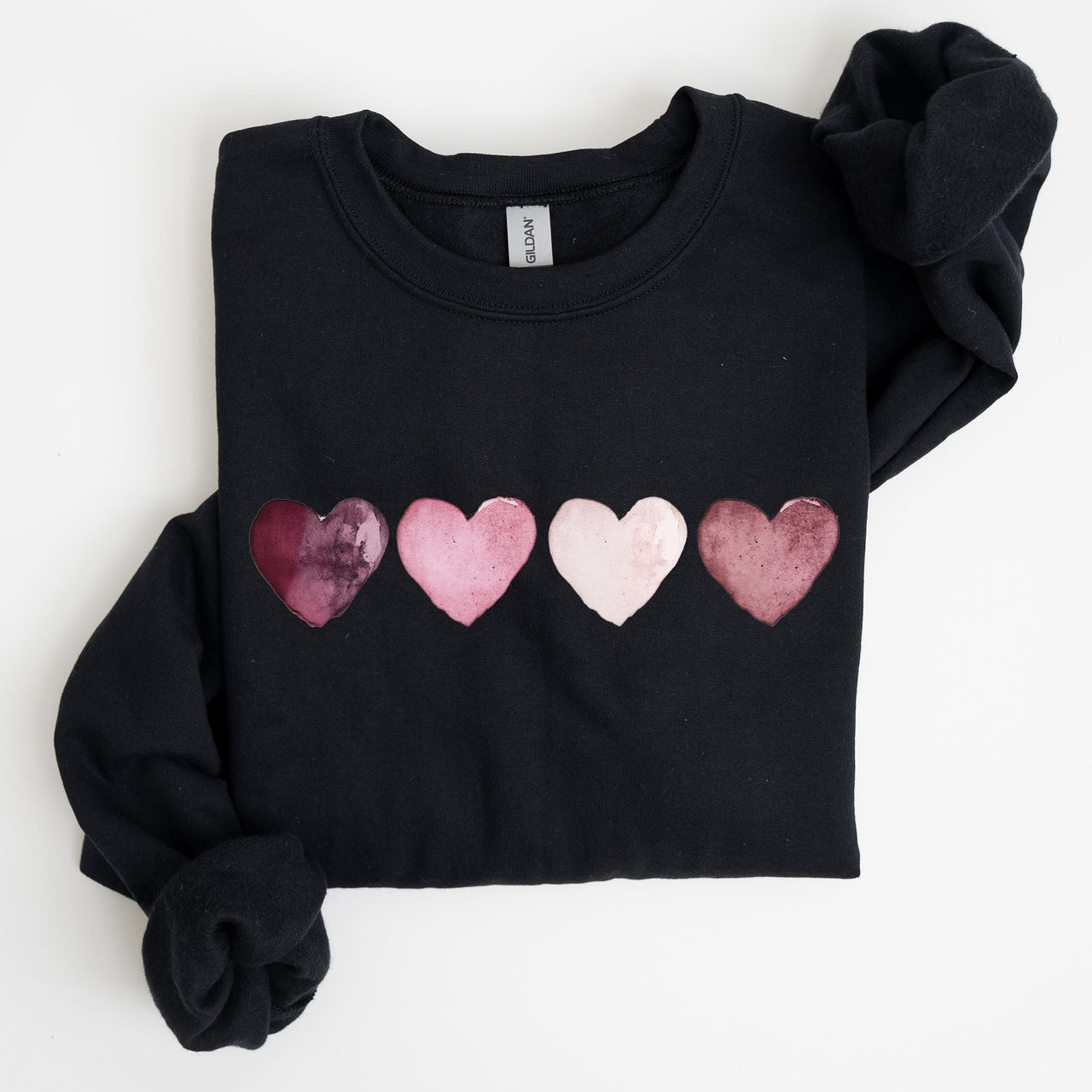 Valentine Hearts Retro Edition Graphic Love Motif Vintage Script Quote Sweatshirt